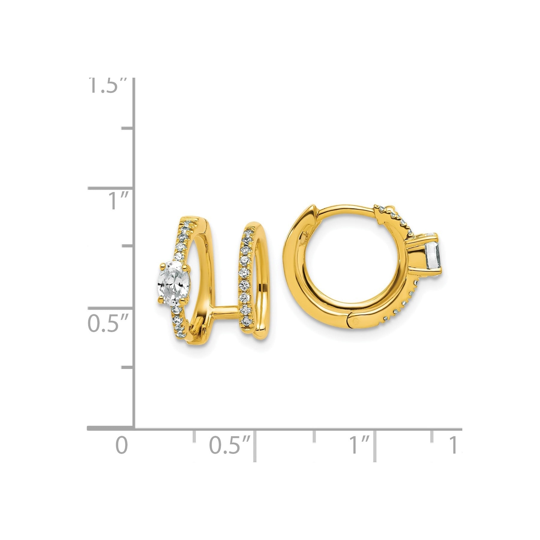 Lab Grown Diamond Hinged Hoop 14K Yellow Gold Earrings