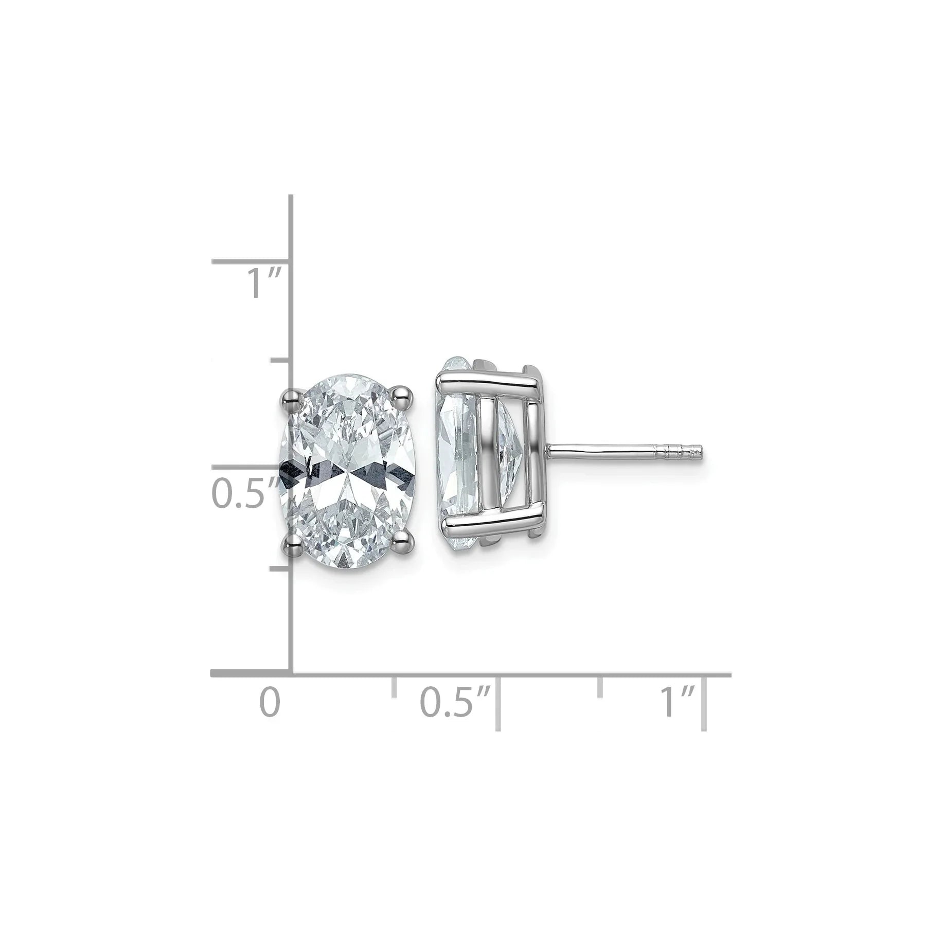 14k Gold Lab Grown Oval Diamond Stud Earrings - Fine Diamond