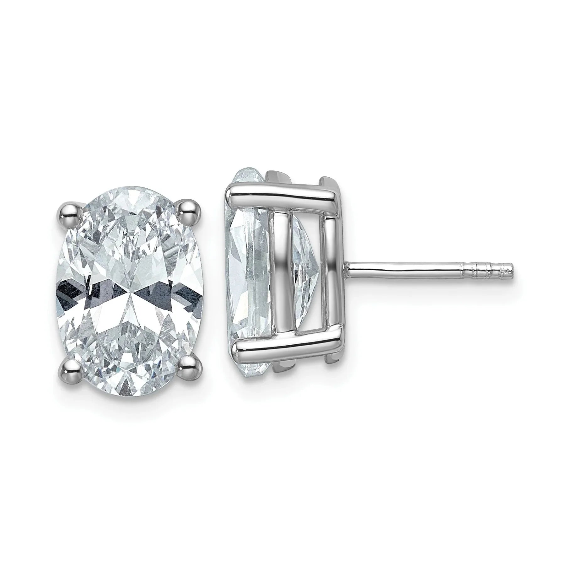 14k Gold Lab Grown Oval Diamond Stud Earrings - Fine Diamond