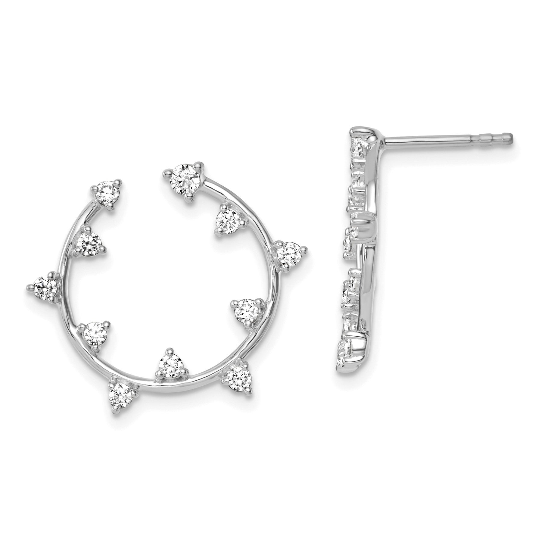 14K Gold 1/2 carat Lab Grown Diamond Circular Post Stud Earrings