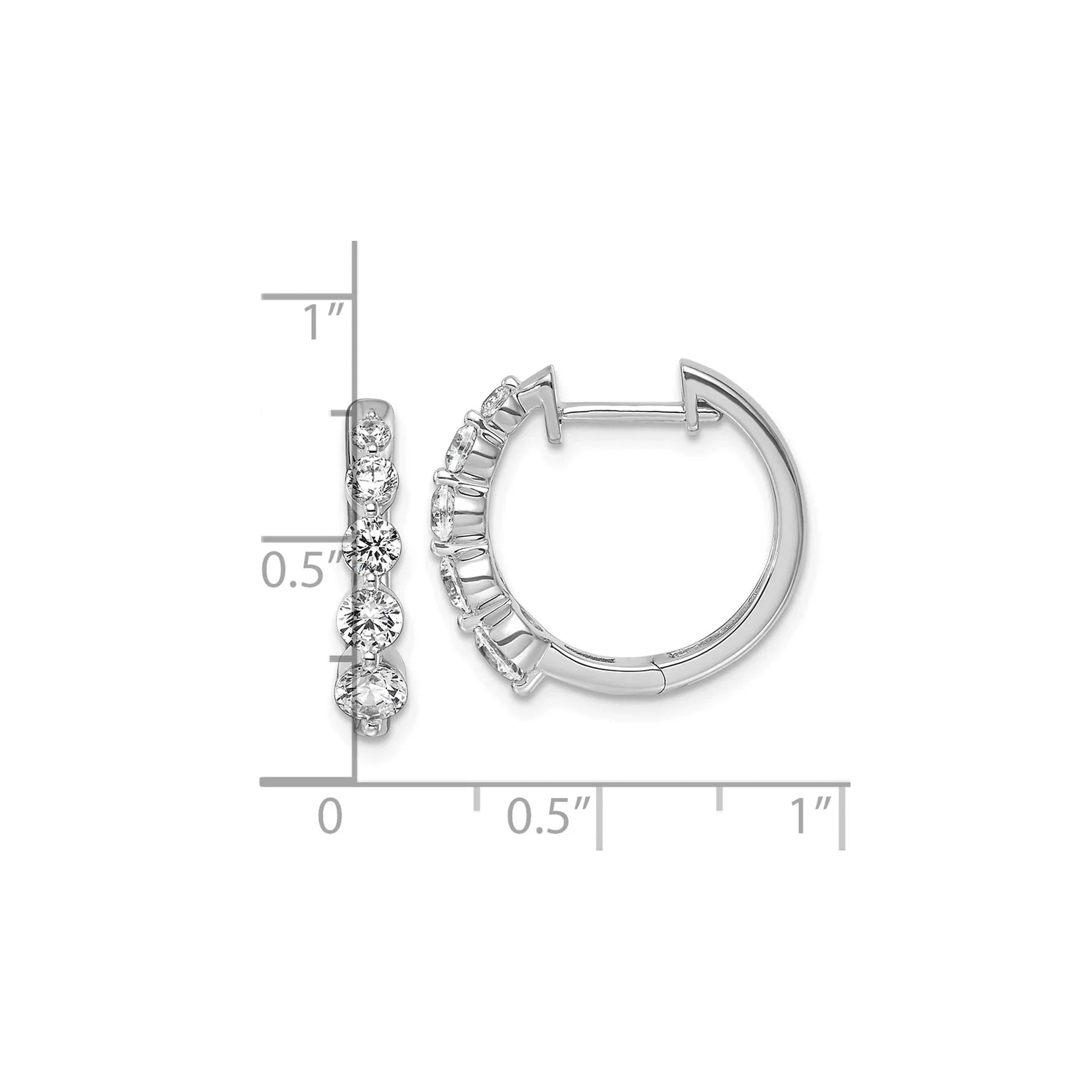 14k Gold Lab Grown Diamond Hinged Hoop Complete Earrings - Fine Diamond