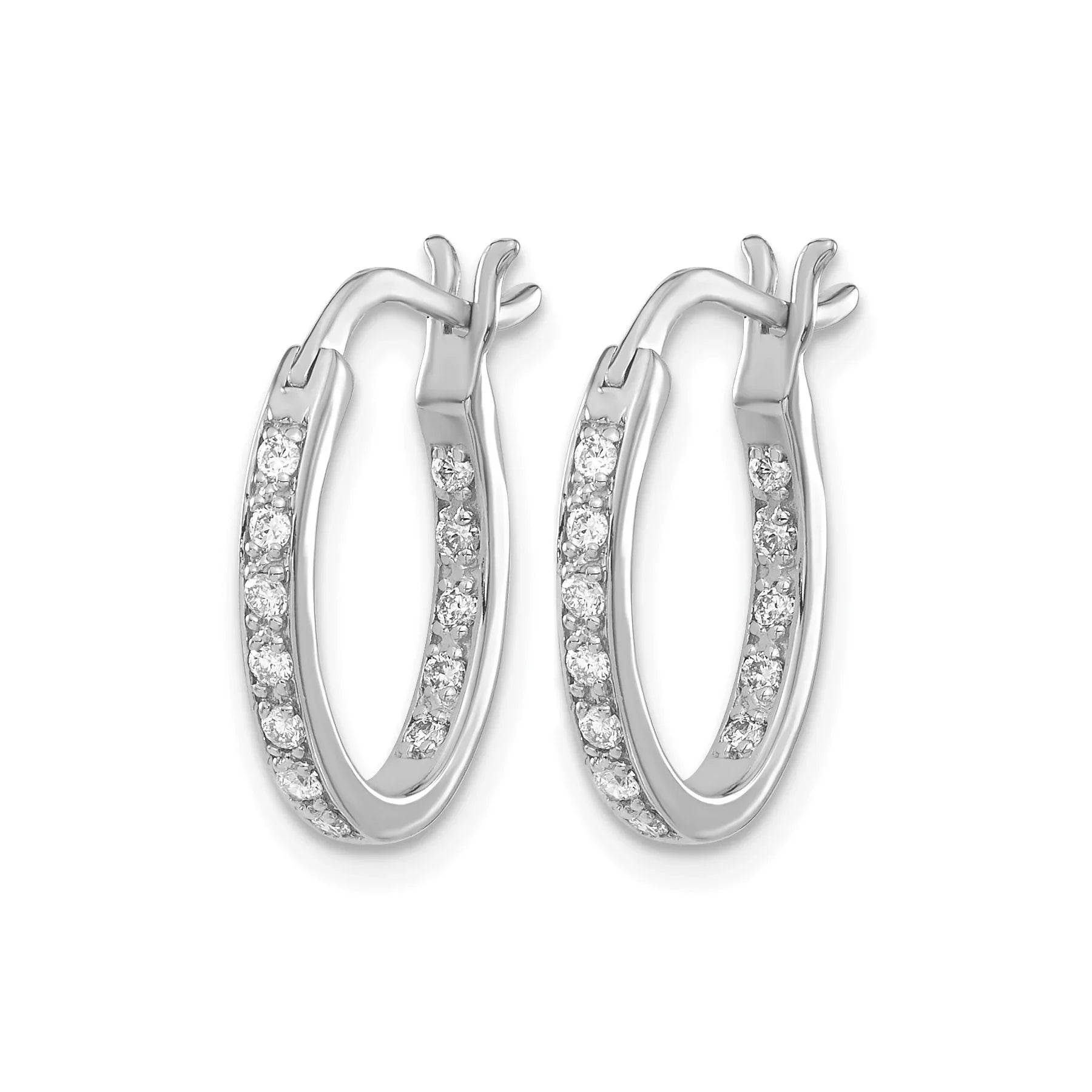 14k Gold Lab Grown Diamond Hoop Earrings 1/2 Carat - Fine Diamond