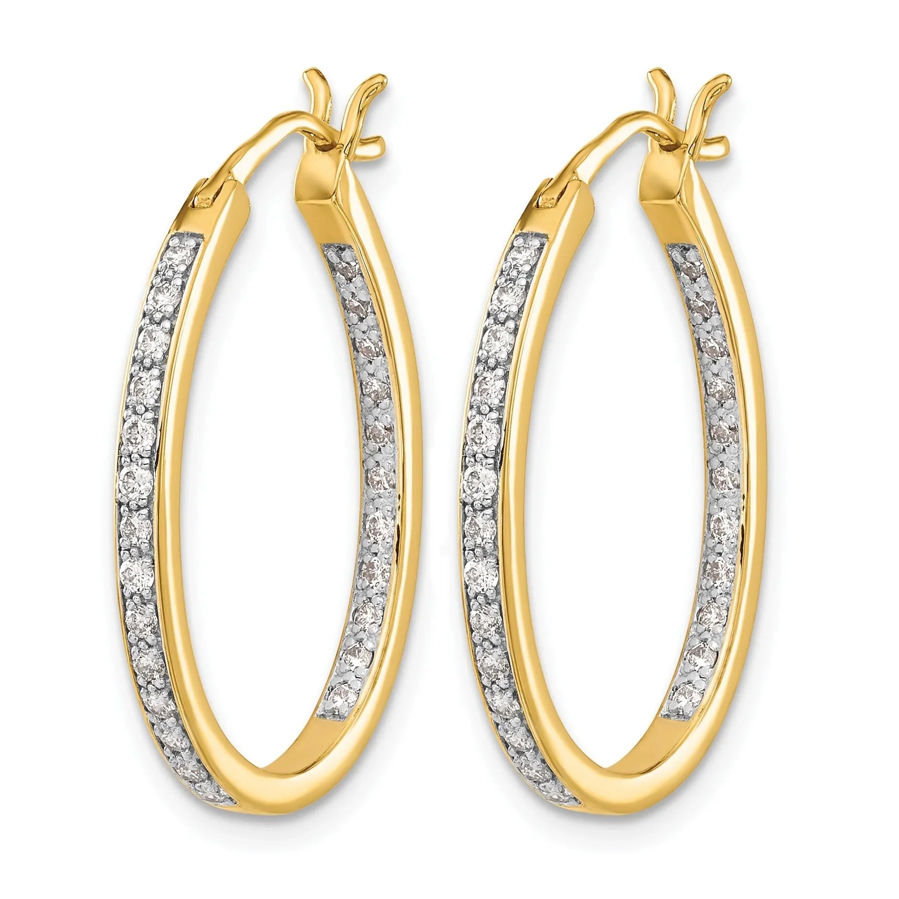 14k Gold Lab Grown Diamond Hoop Earrings 1/2 Carat - Fine Diamond