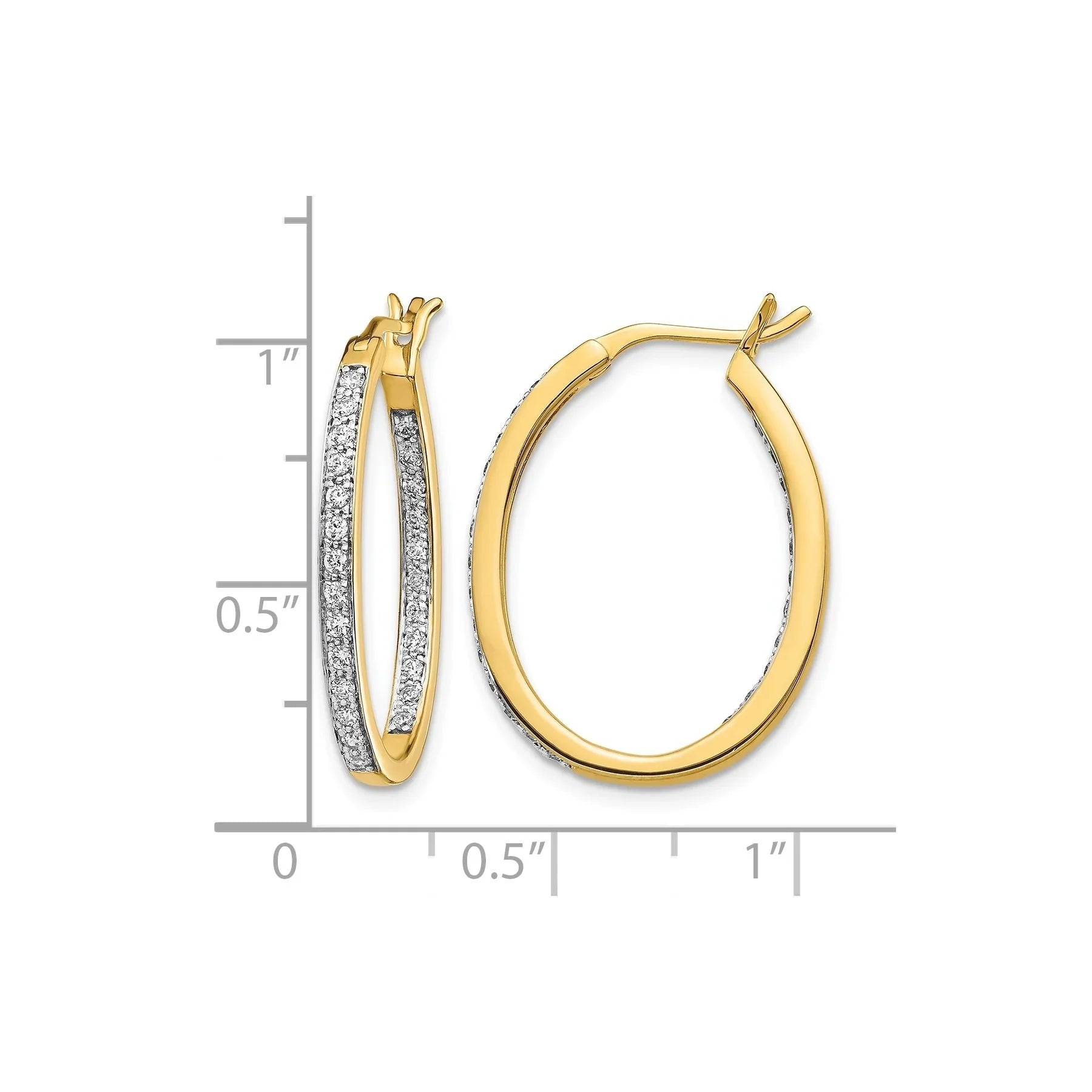 14k Gold Lab Grown Diamond Hoop Earrings 1/2 Carat - Fine Diamond