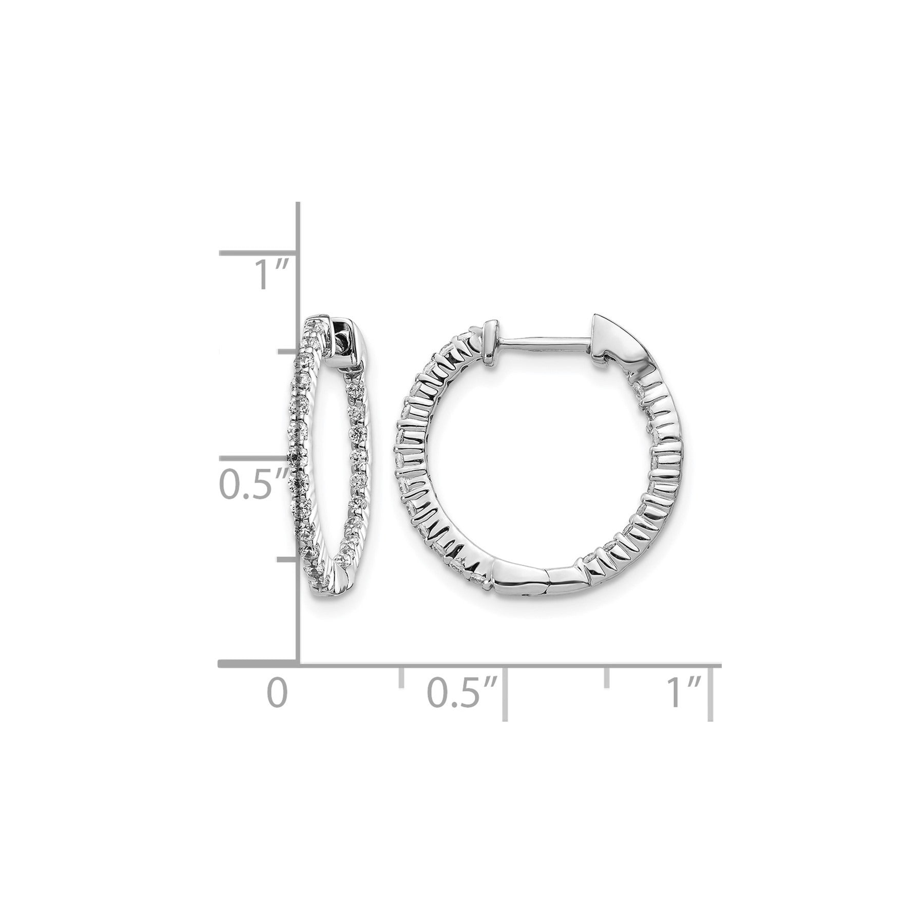 14k Gold Lab Grown Diamond In/Out Hoop Earrings