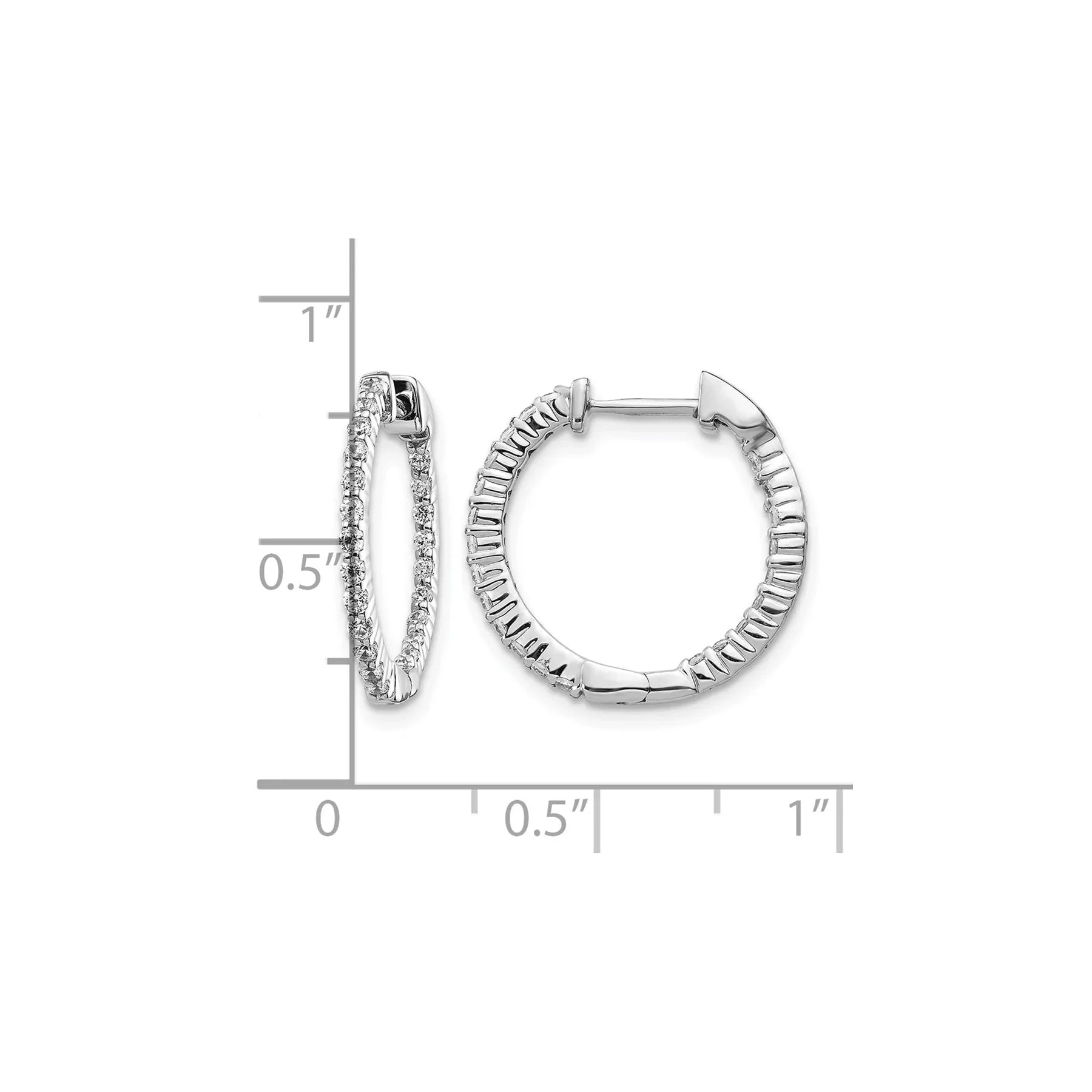 14k Gold Lab Grown Diamond In/Out Hoop Earrings - Fine Diamond