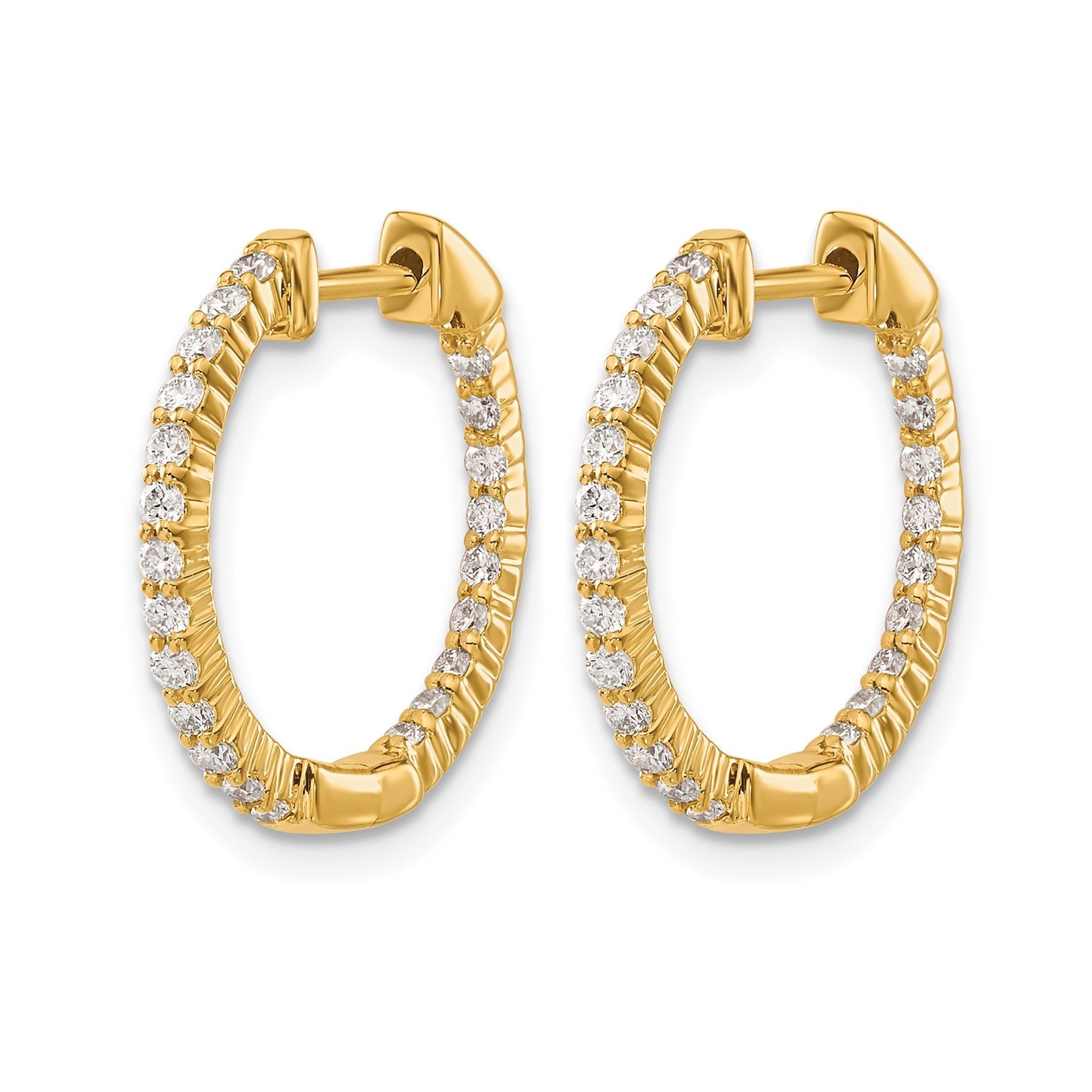 14k Gold Lab Grown Diamond In/Out Hoop Earrings