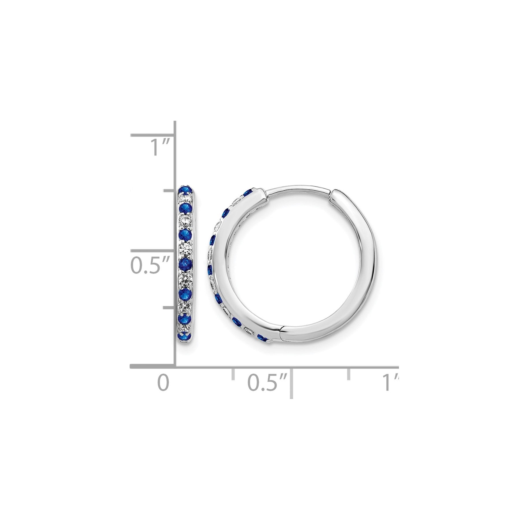 14k White Gold Lab Grown Diamond Hinged Hoop Earrings