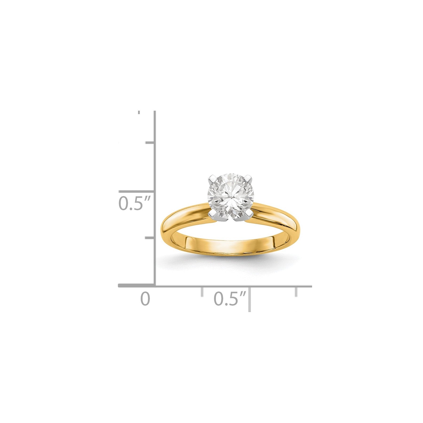 14k Yellow Gold 1 carat 4 Prong Round Solitaire Ring Mounting
