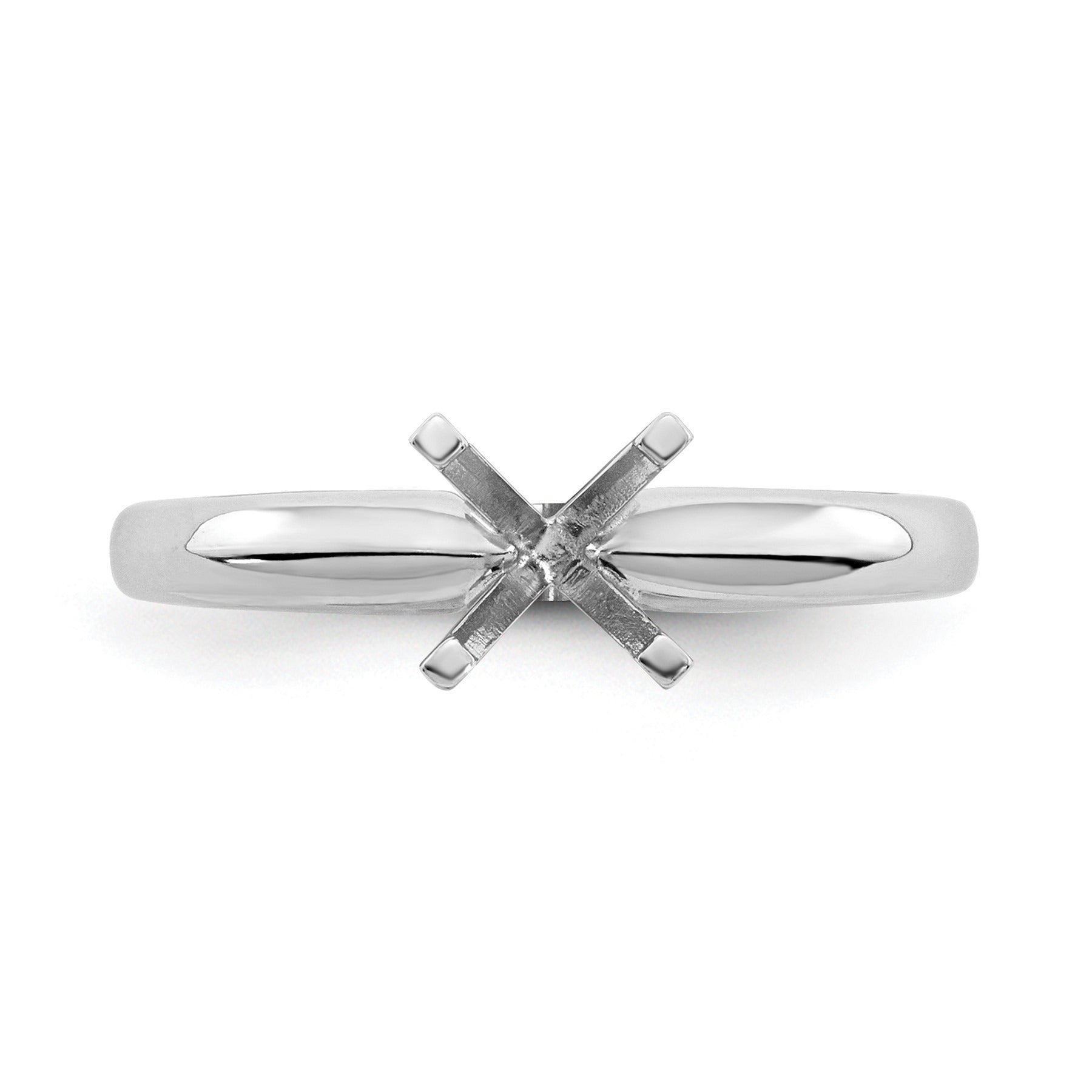 14k White Gold 3/4 carat Knife Edge Solitaire Ring Mounting