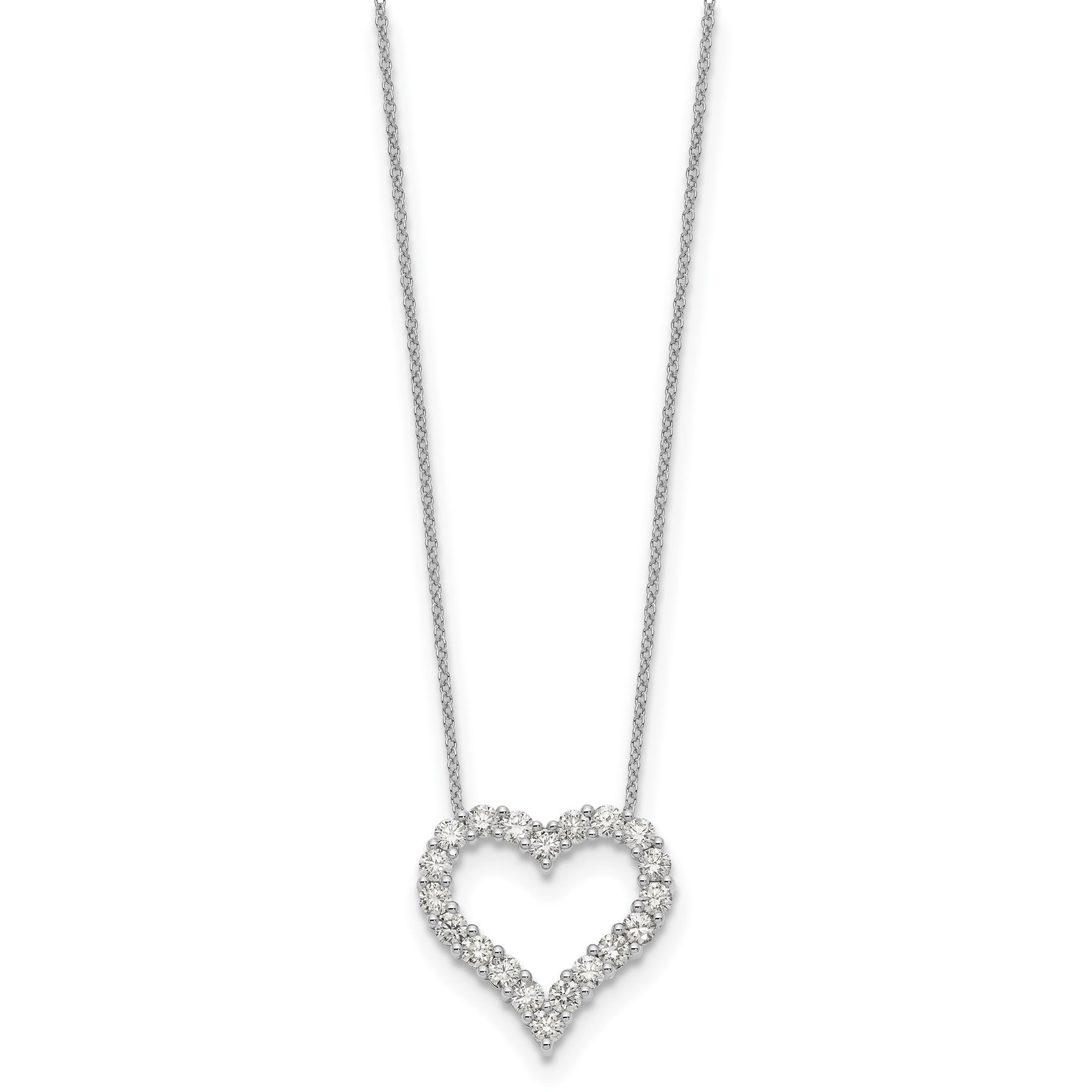 Lab Grown Diamond Open Heart Necklace Gold