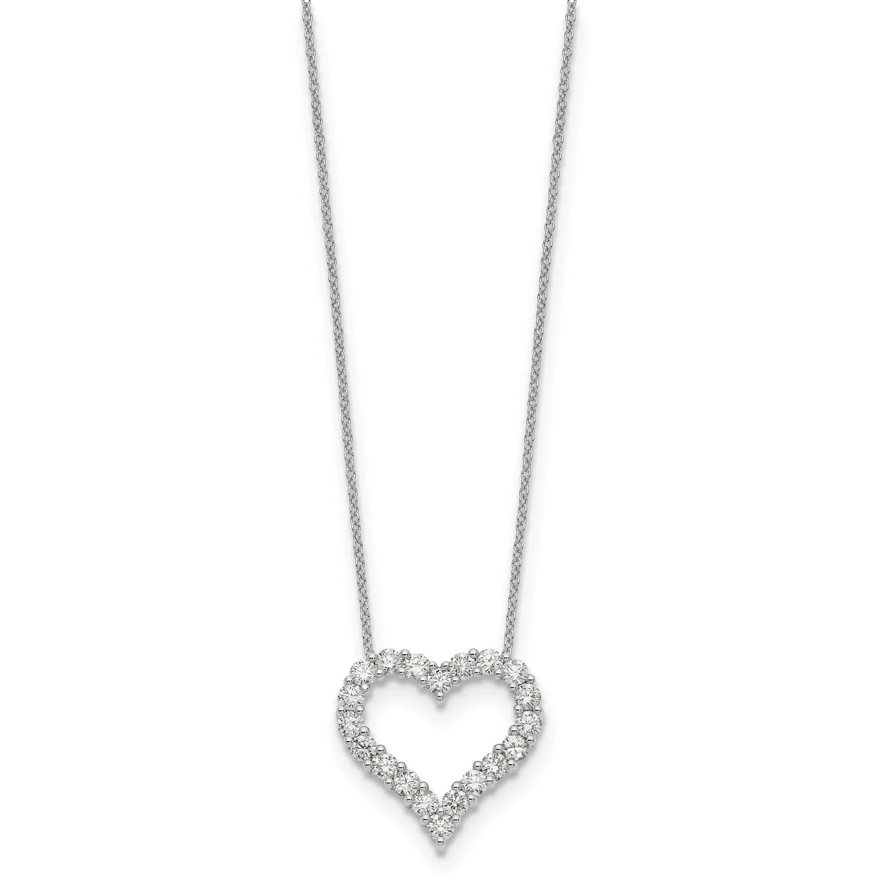 Lab Grown Diamond Open Heart Necklace Gold - Fine Diamond