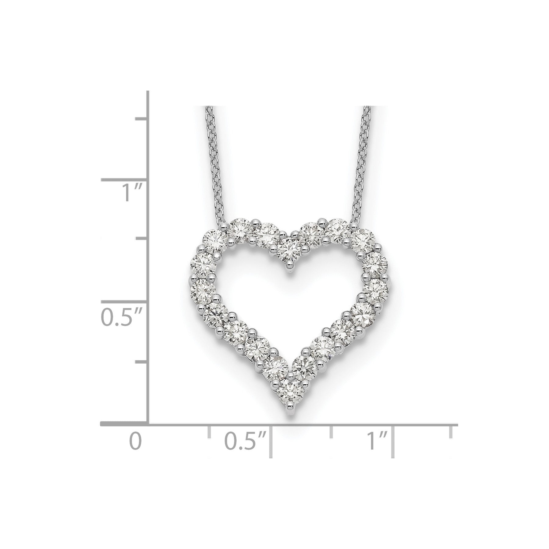 Lab Grown Diamond Open Heart Necklace Gold