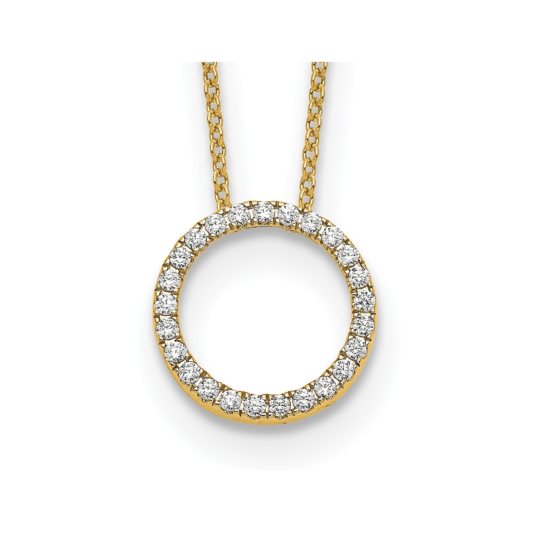 Lab Grown Diamond Circle Pendant Necklaces