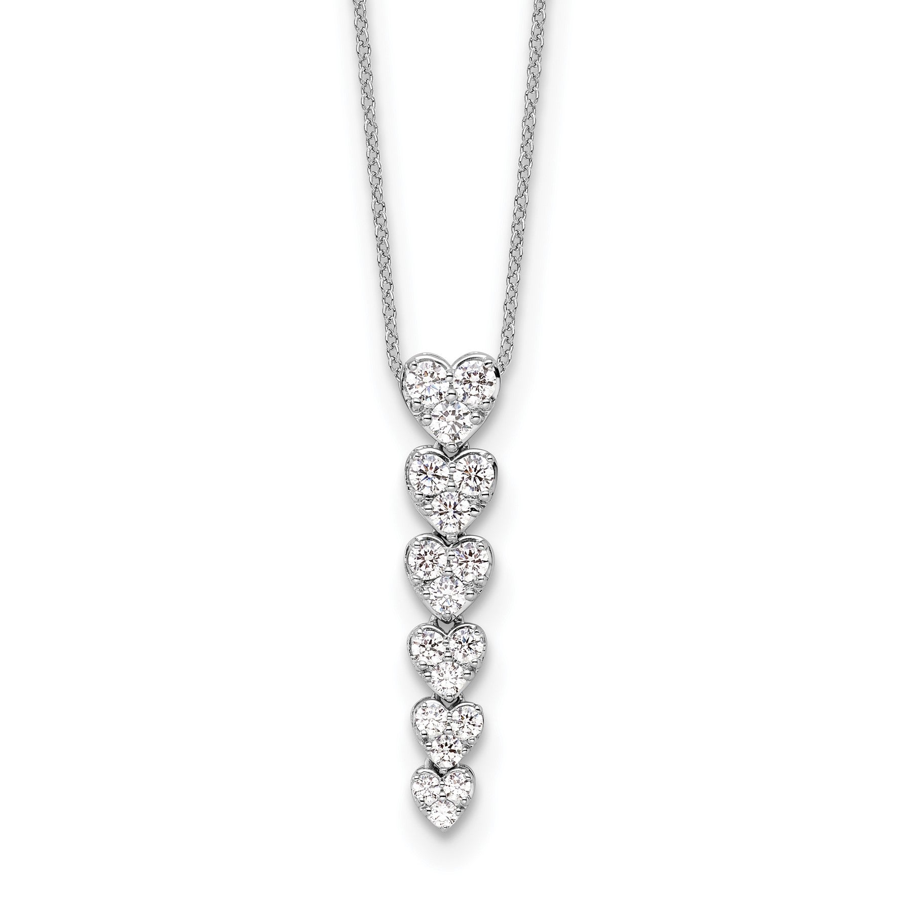 Lab Grown Diamond Hearts Drop Necklace 14K Gold