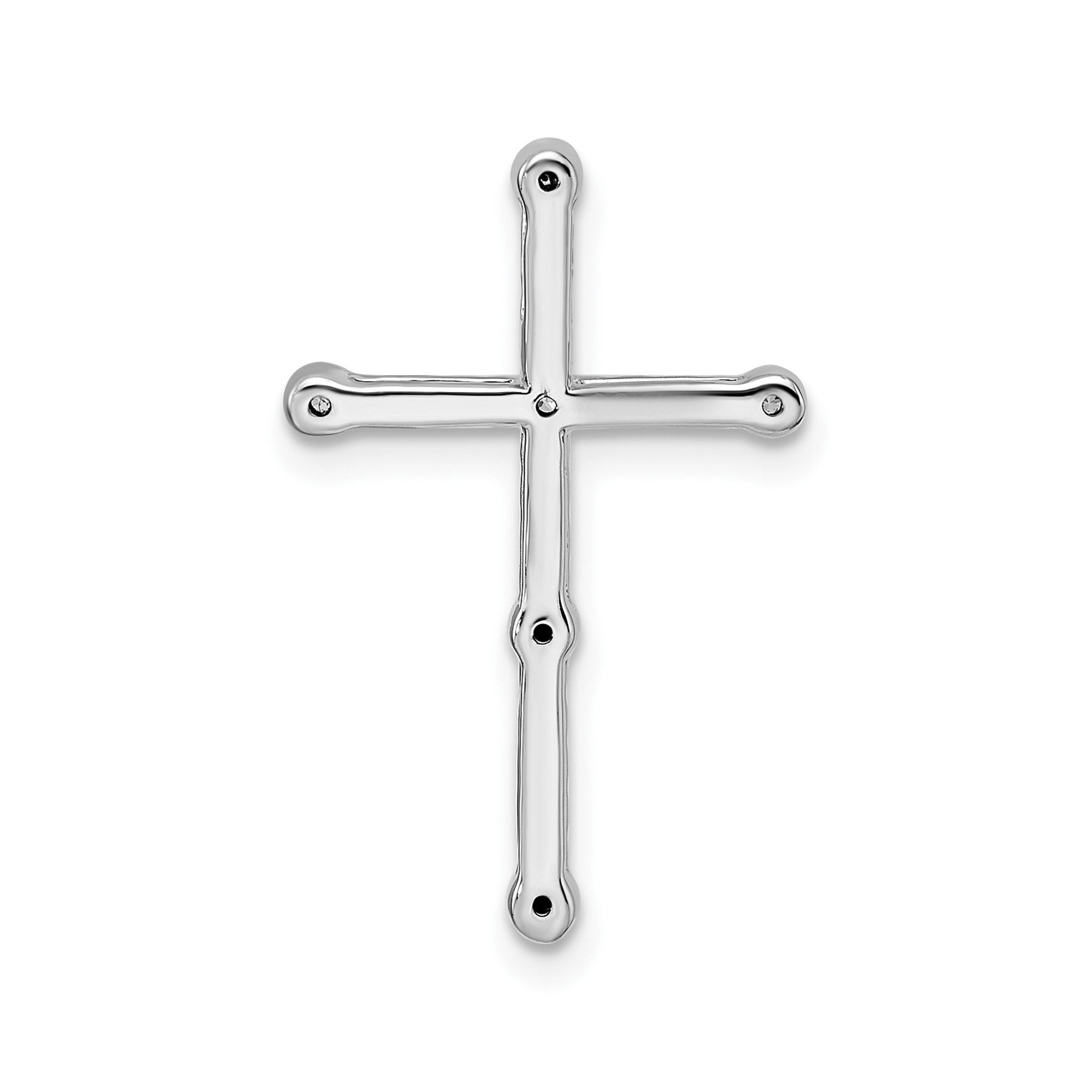 14k White Gold 1/5 carat Lab Grown Diamond Cross Chain Slide Pendant