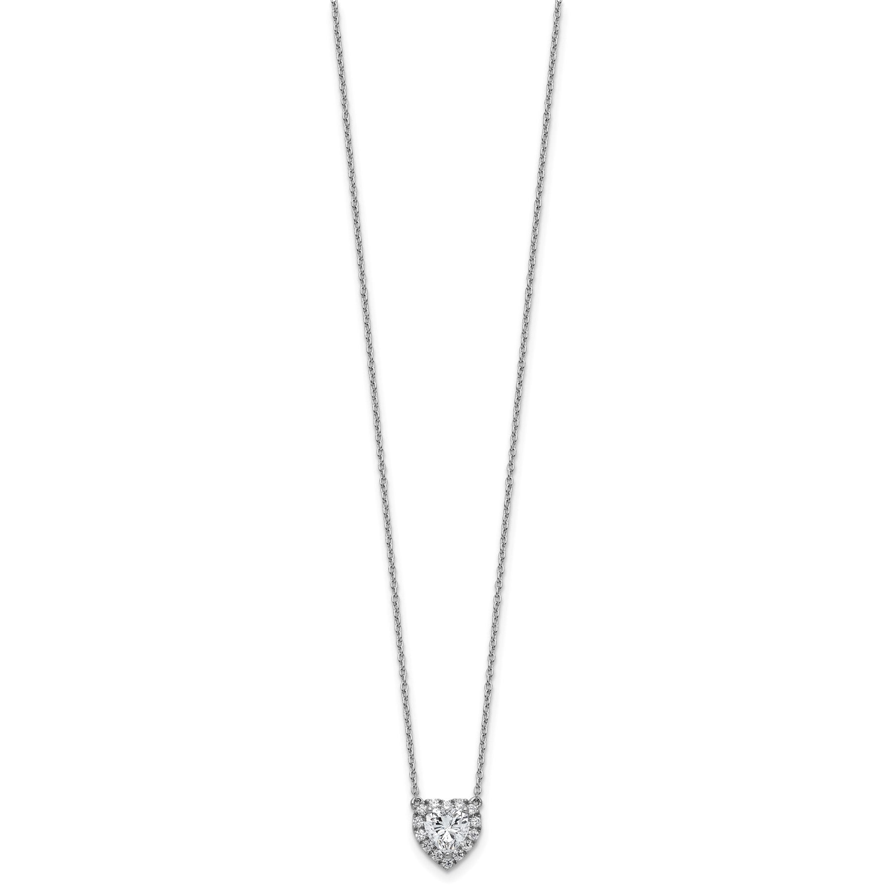 Lab Grown Diamond 14K Halo Heart Gold Necklace 1 1/5 ctw