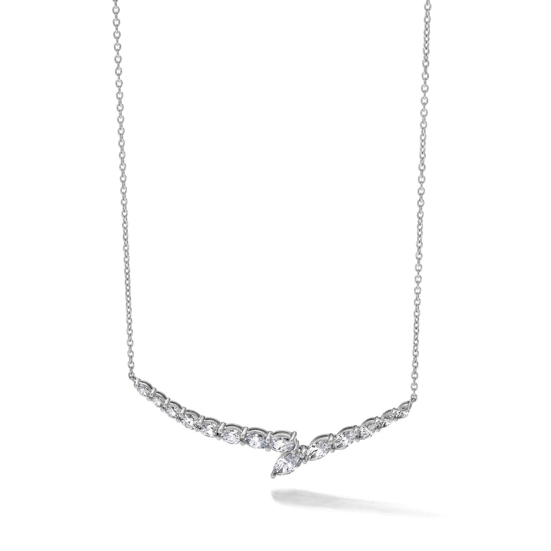 14k Lab Grown Diamond Fashion Bar Necklace 4 ctw