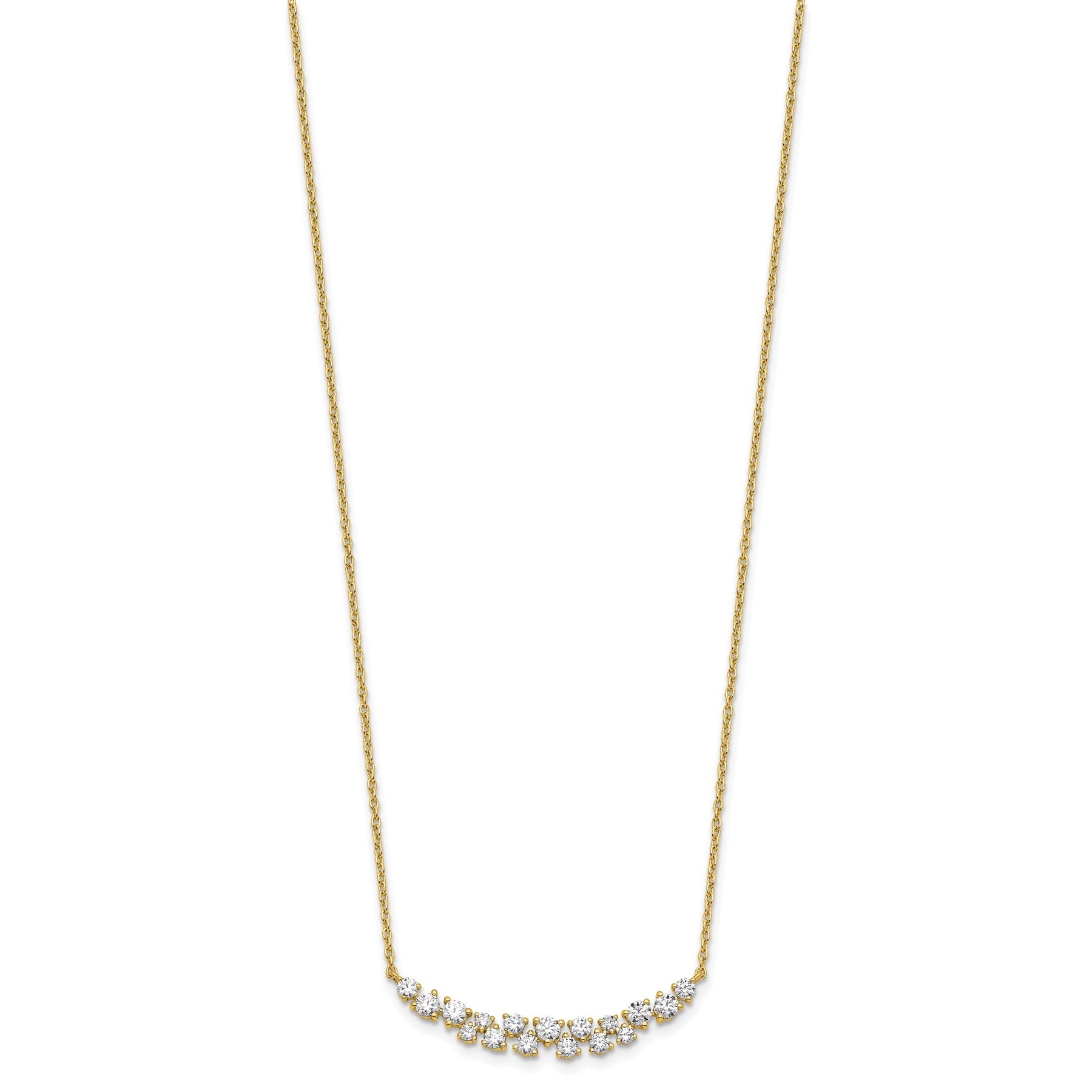 Lab Grown Diamond Fashion Bar Necklace Yellow Gold 7/8 ctw