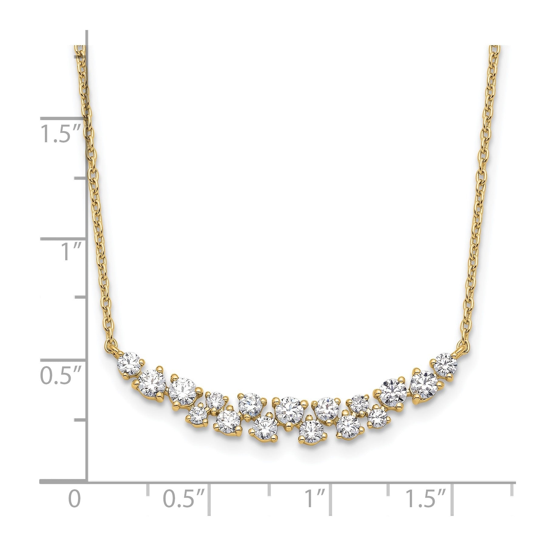 Lab Grown Diamond Fashion Bar Necklace Yellow Gold 7/8 ctw