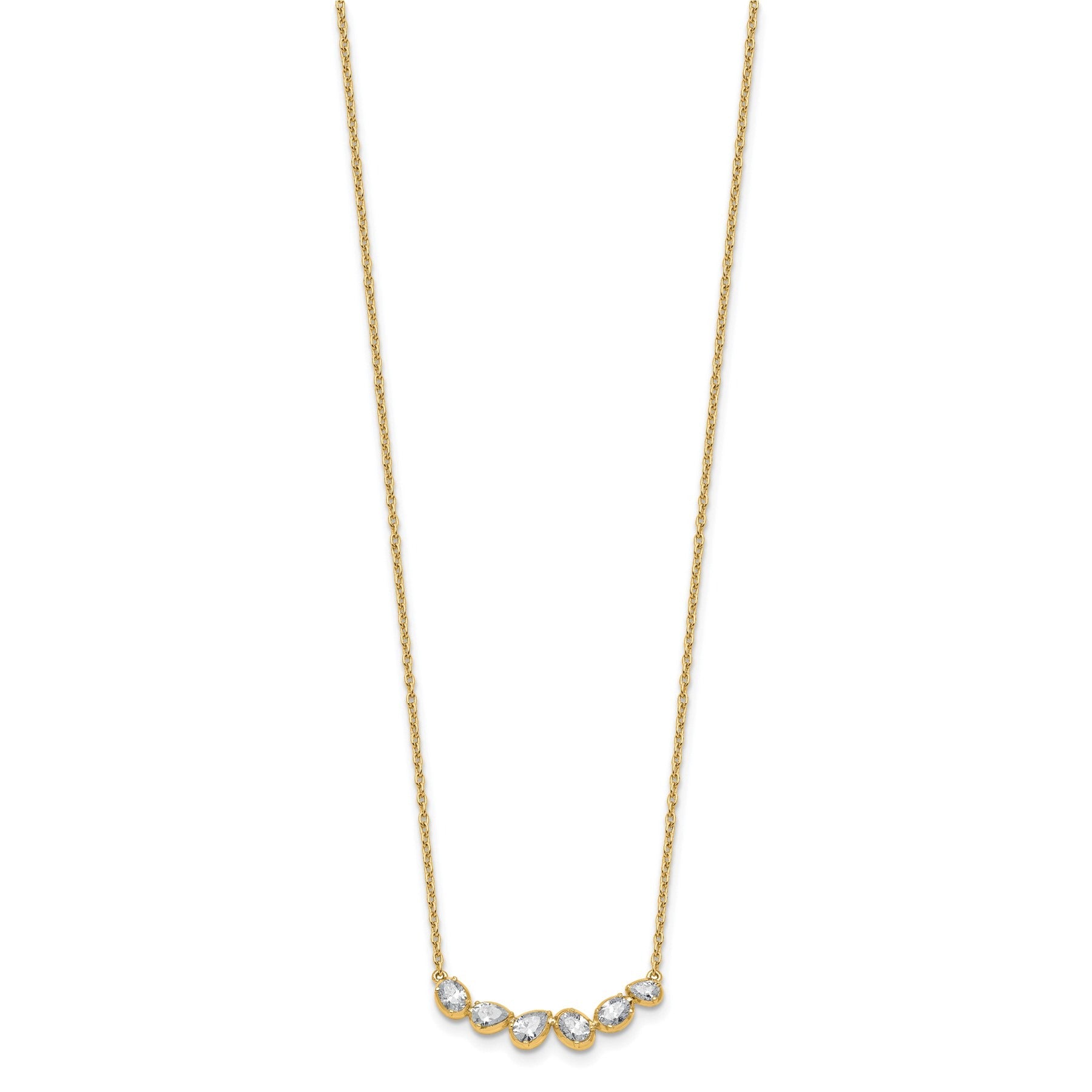 Lab Grown Diamond 14K Gold Leaf Bar Necklace