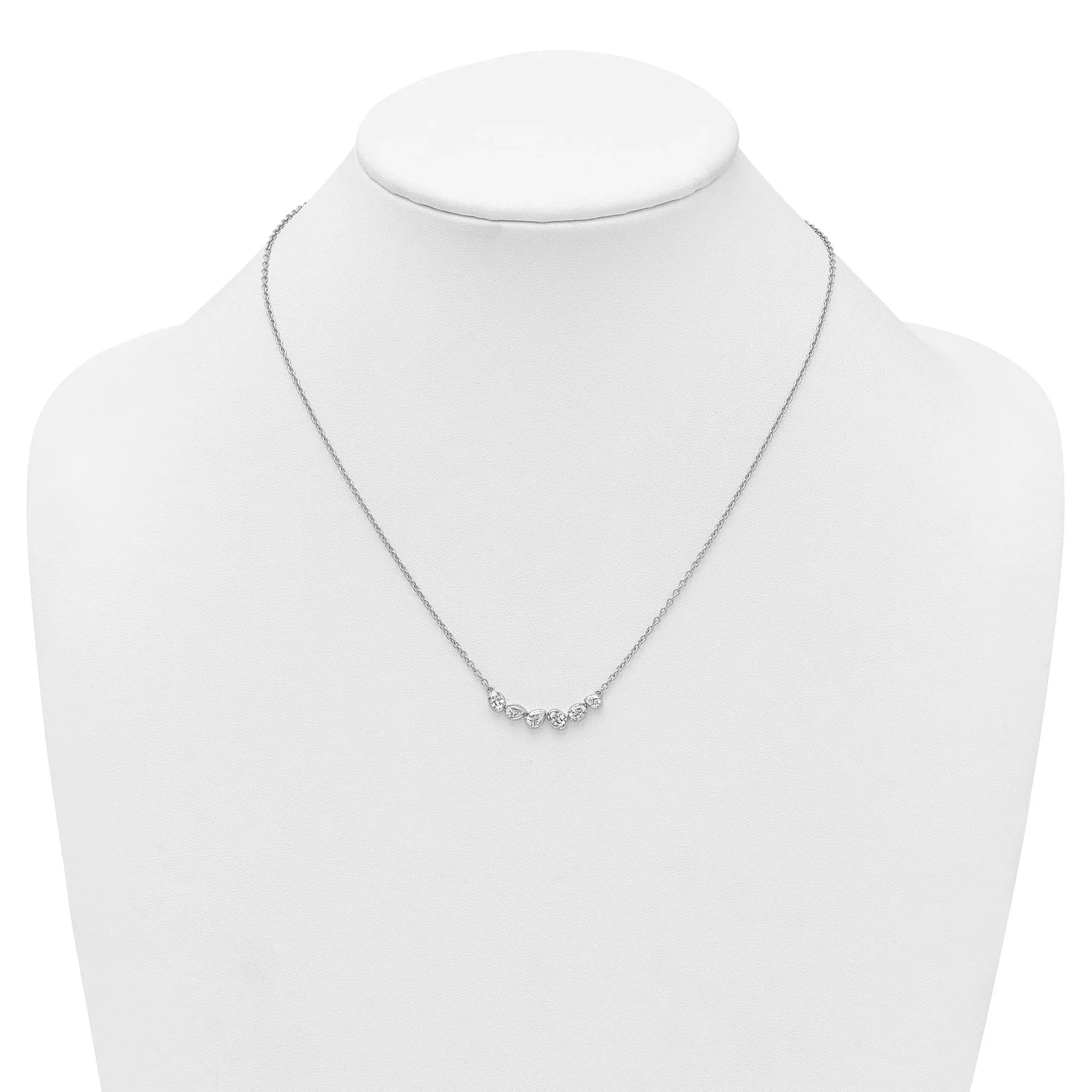 Lab Grown Diamond 14K Gold Leaf Bar Necklace - Fine Diamond