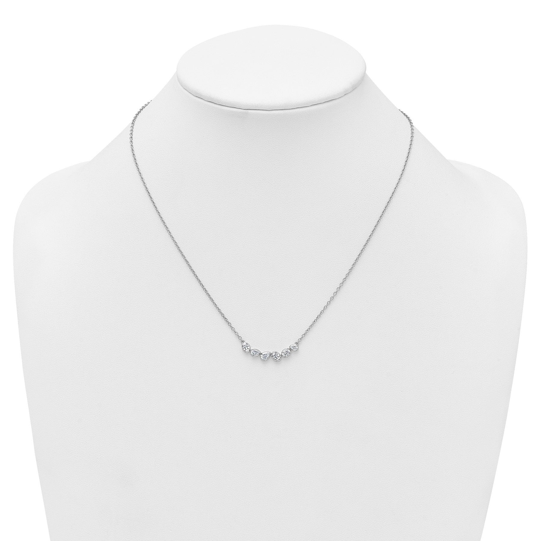 Lab Grown Diamond 14K Gold Leaf Bar Necklace
