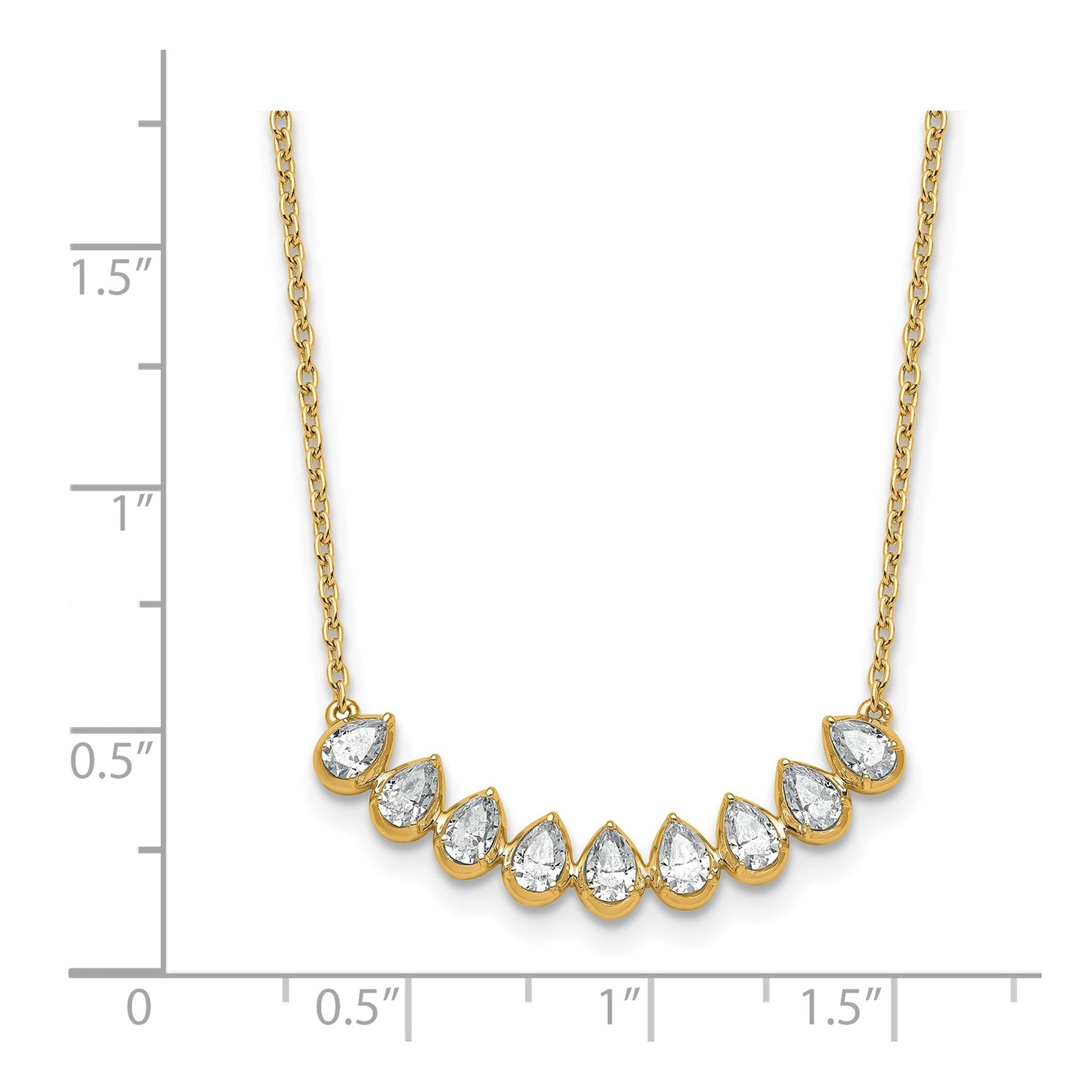 14K Gold Lab Grown Diamond Fashion Bar Necklace