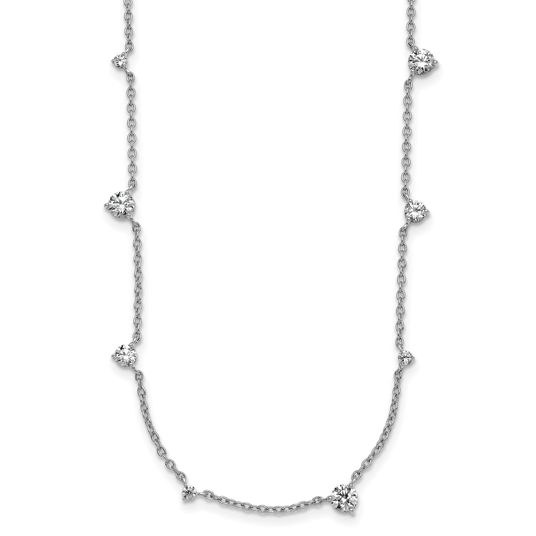 14k Gold Lab Grown Diamond Multi Station Necklaces