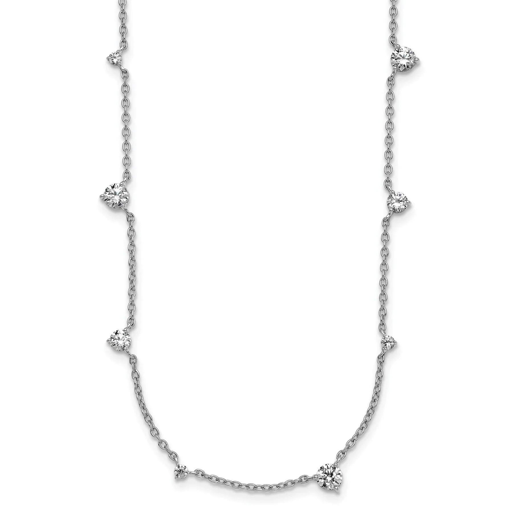 14k Gold Lab Grown Diamond Multi Station Necklaces - Fine Diamond