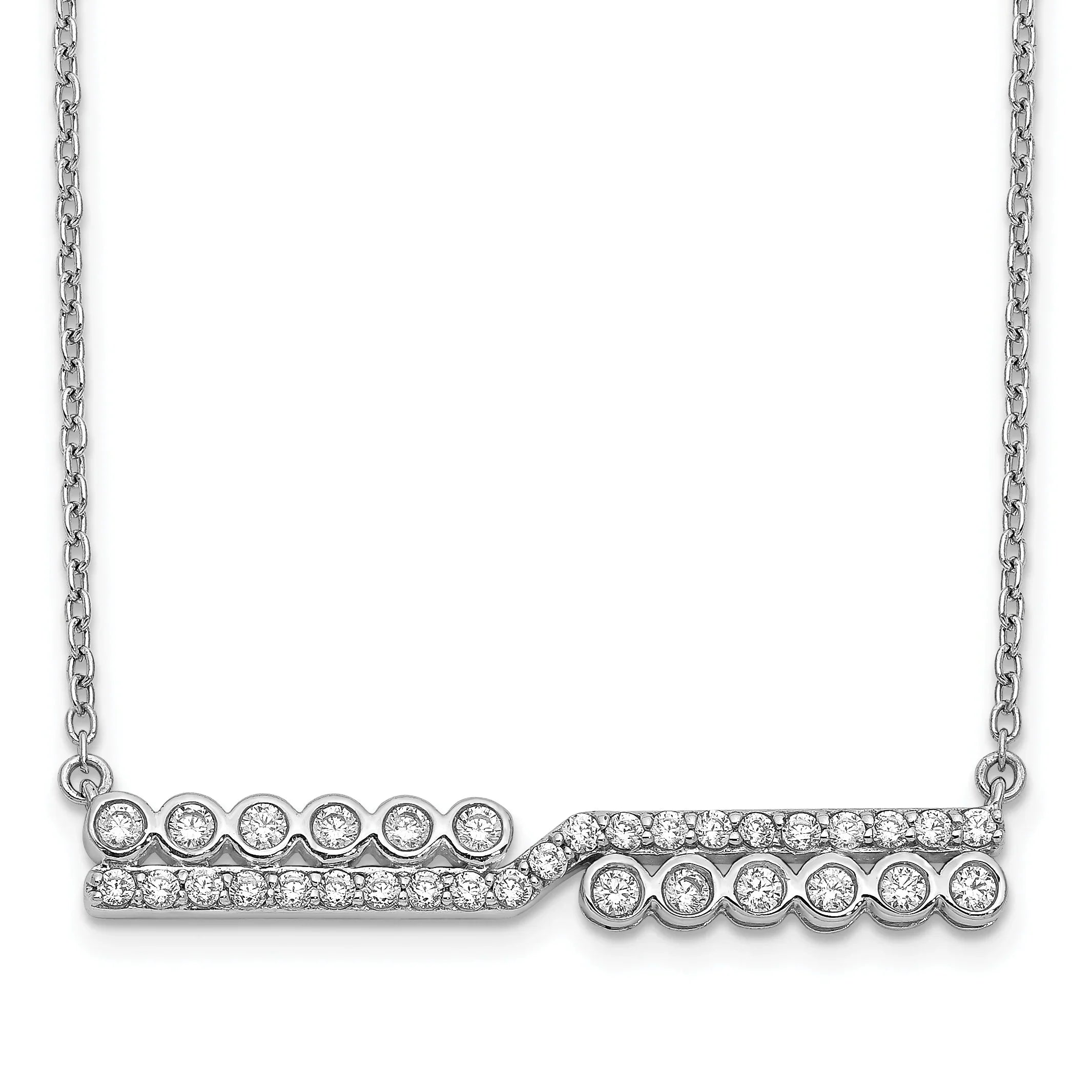 14K Gold Lab Grown Diamond Bar Necklace - Fine Diamond