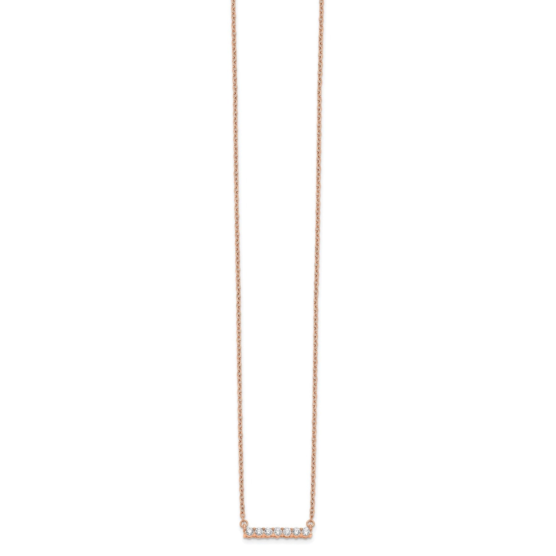 14K Gold Lab Grown Diamond Bar Necklace