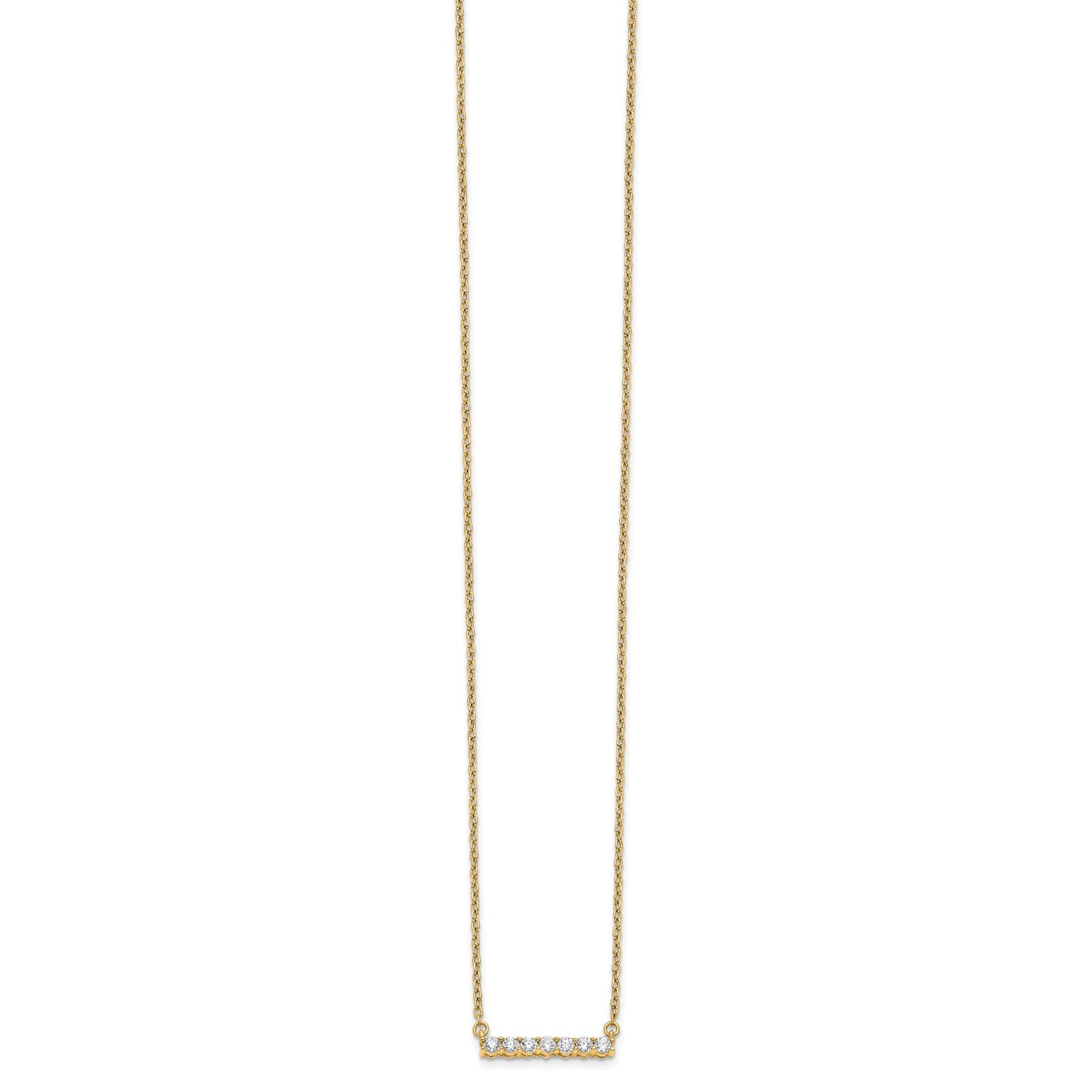 14K Gold Lab Grown Diamond Bar Necklace