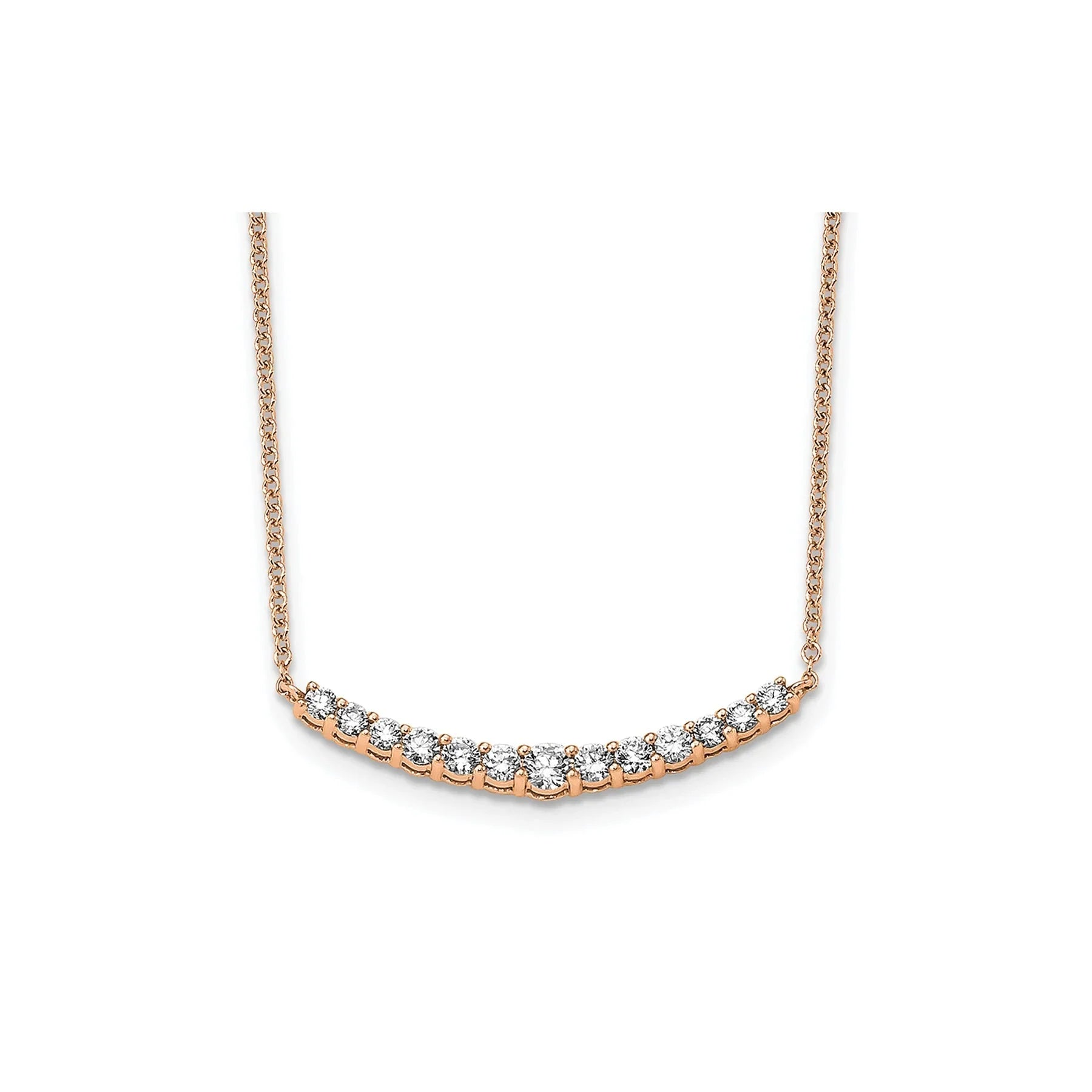 Lab Grown Diamond Complete Bar Gold Necklace - Fine Diamond