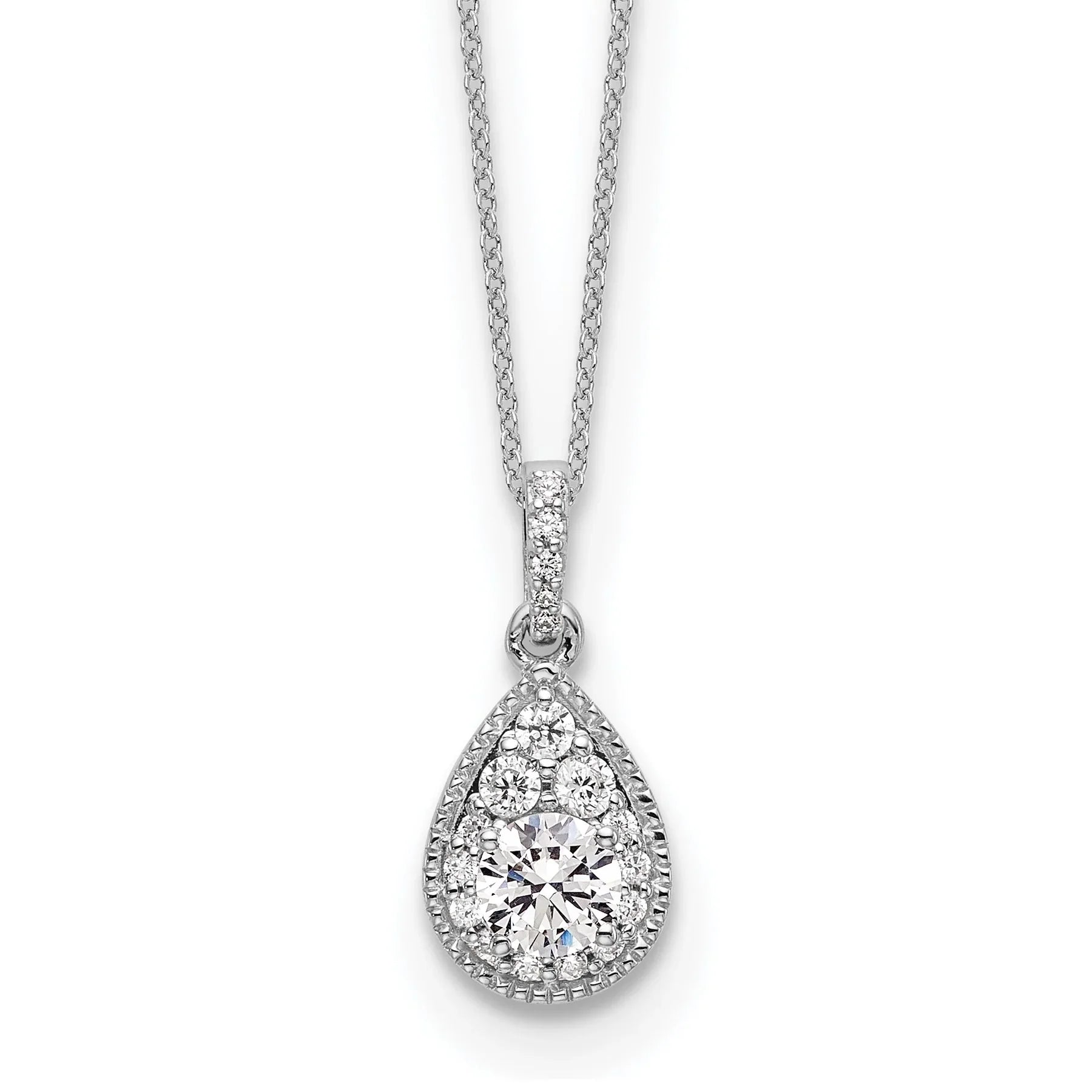 Lab Grown Diamond Teardrop Pendant Necklace Gold - Fine Diamond