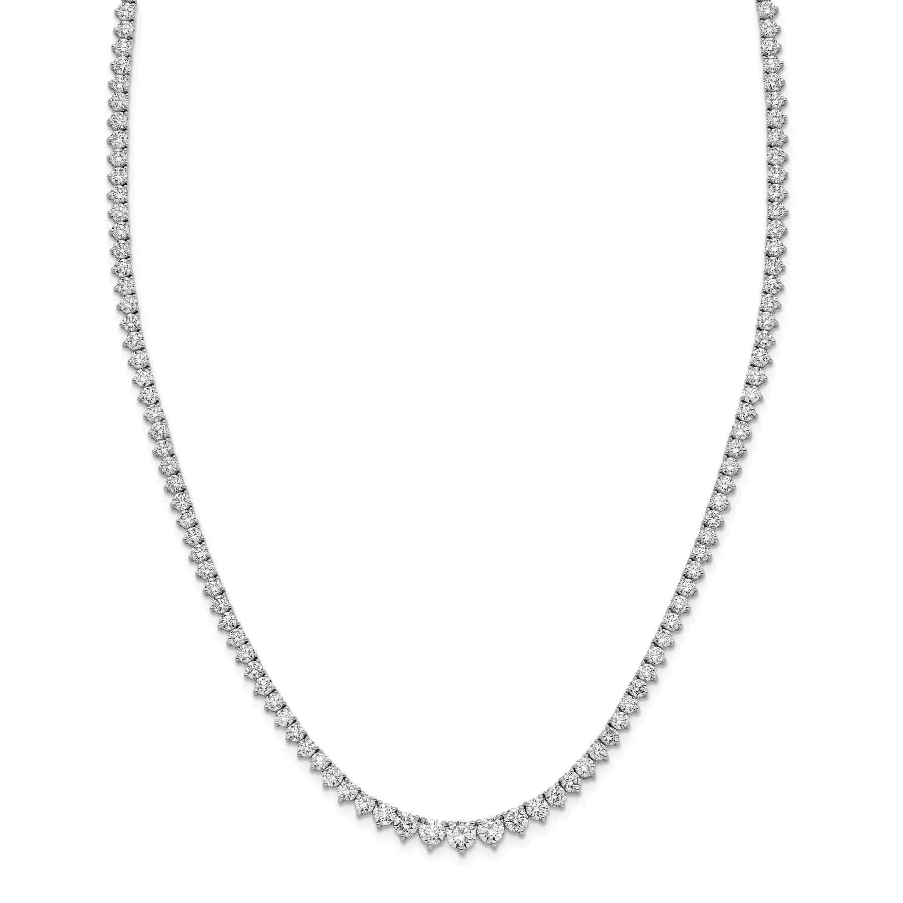 14k White Gold Lab Grown Diamond Tennis Necklace - Fine Diamond
