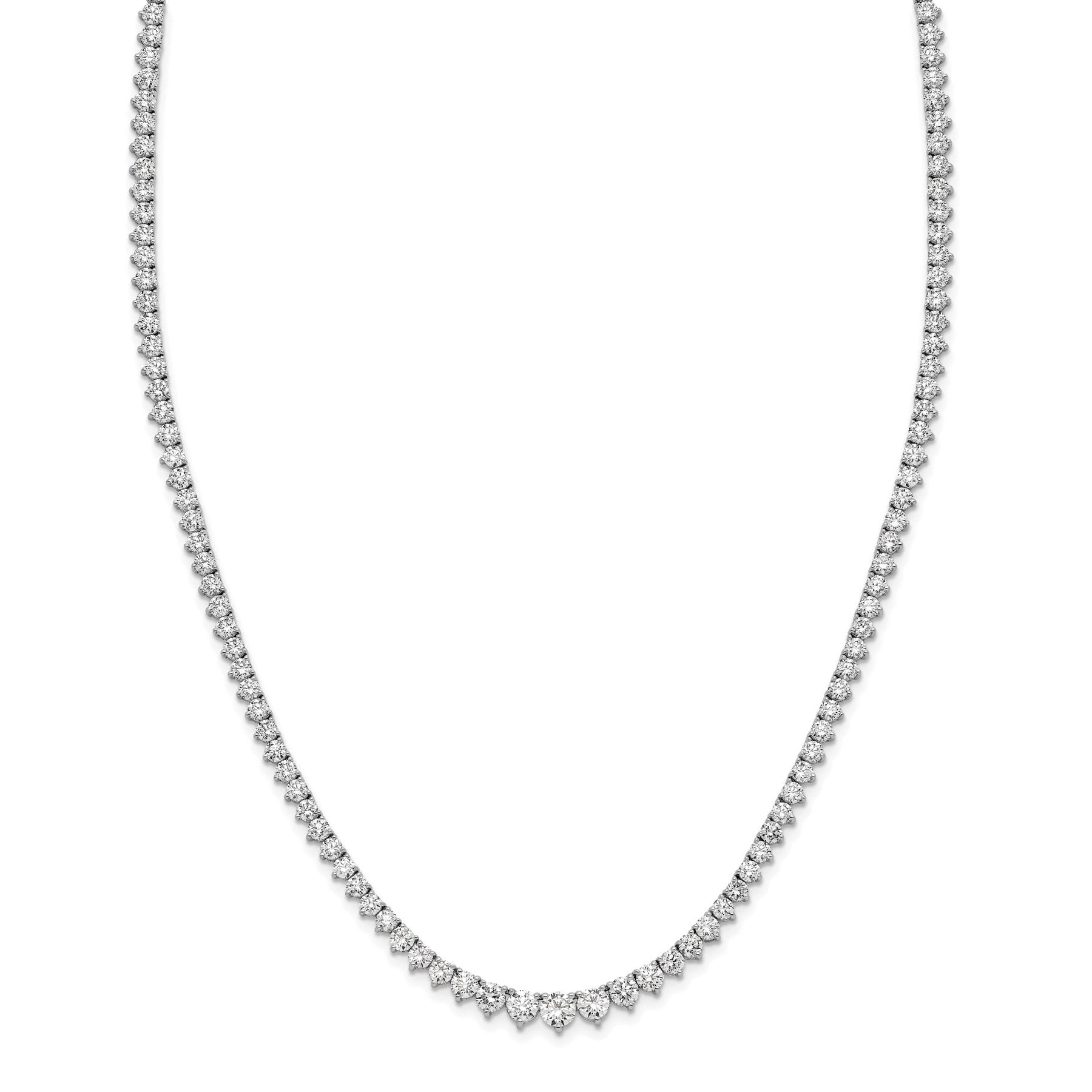 14k White Gold Lab Grown Diamond Tennis Necklace 6 1/2 ctw