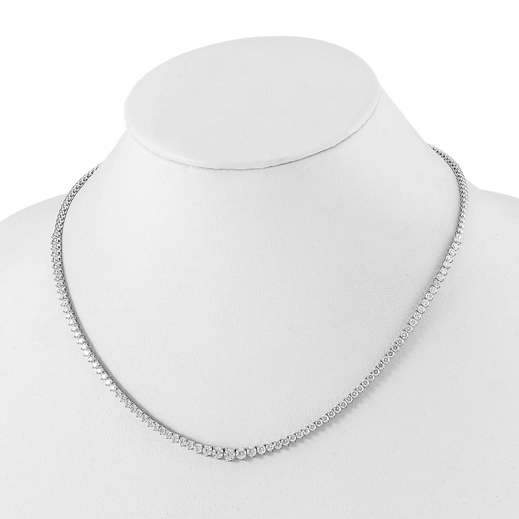 14k White Gold Lab Grown Diamond Tennis Necklace - Fine Diamond