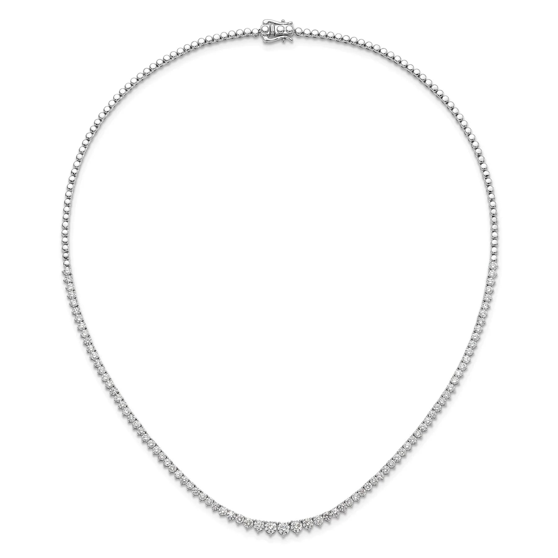 14k White Gold Lab Grown Diamond Tennis Necklace - Fine Diamond
