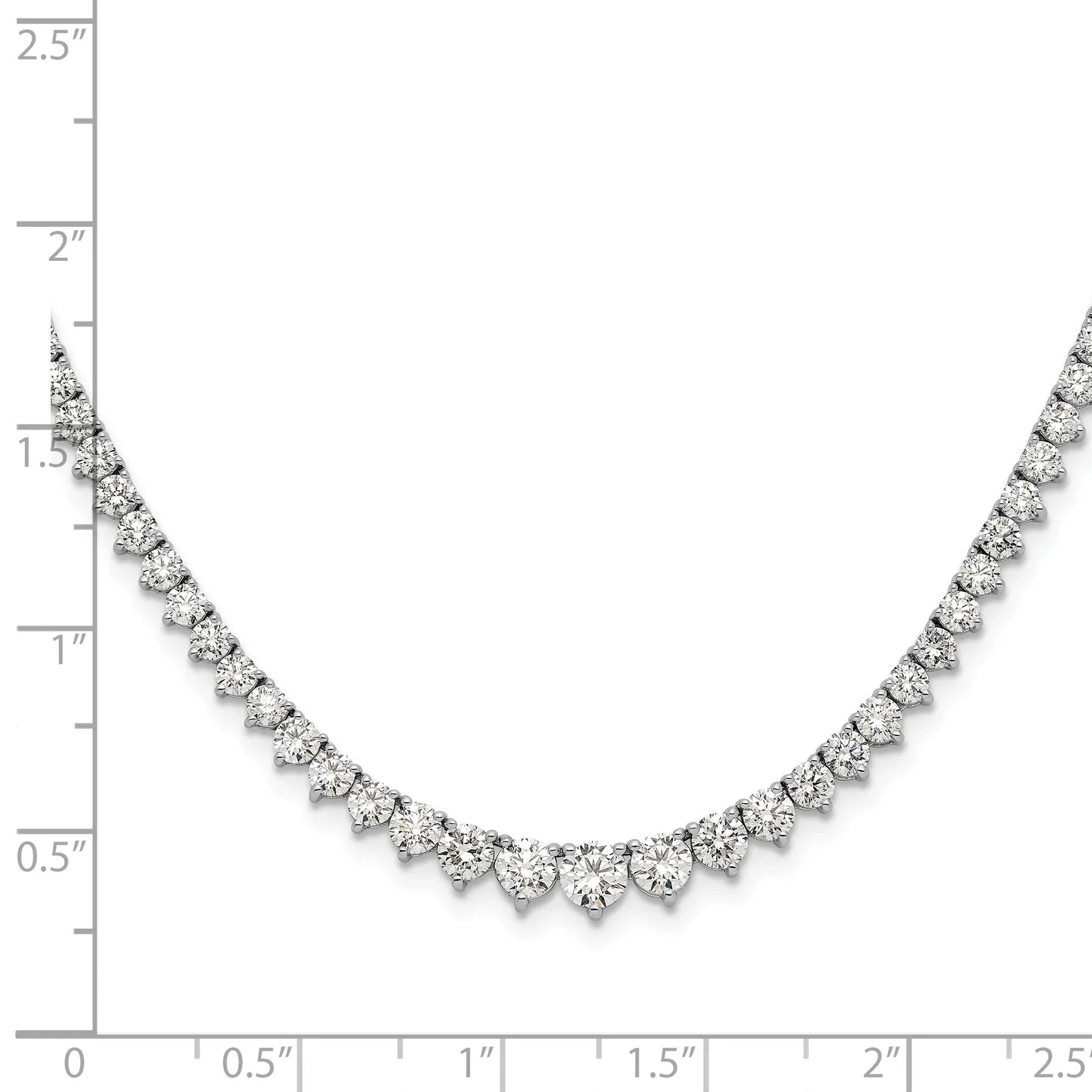 14k White Gold Lab Grown Diamond Tennis Necklace - Fine Diamond