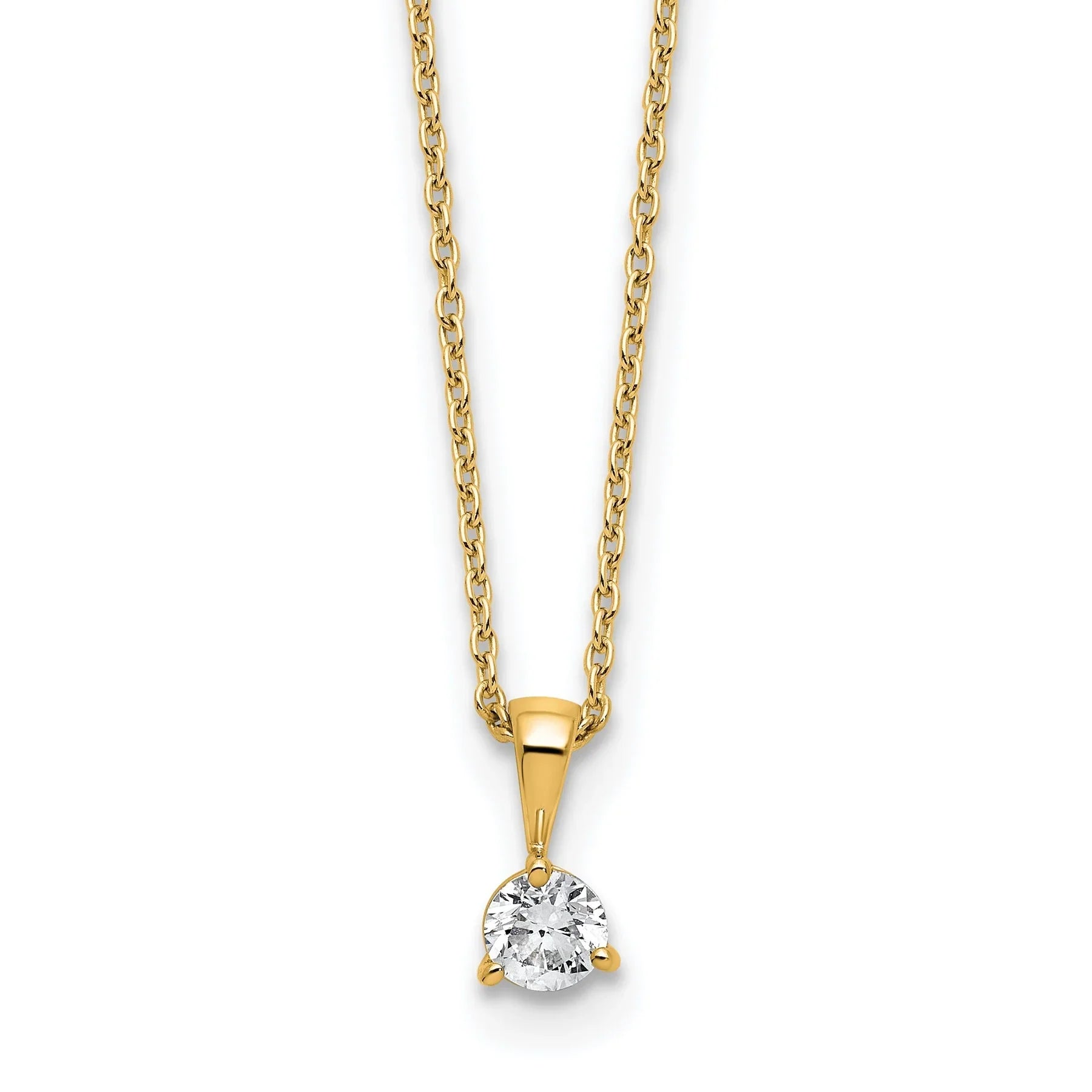 14k Gold Lab Grown Diamond Solitaire Pendant Necklace - Fine Diamond