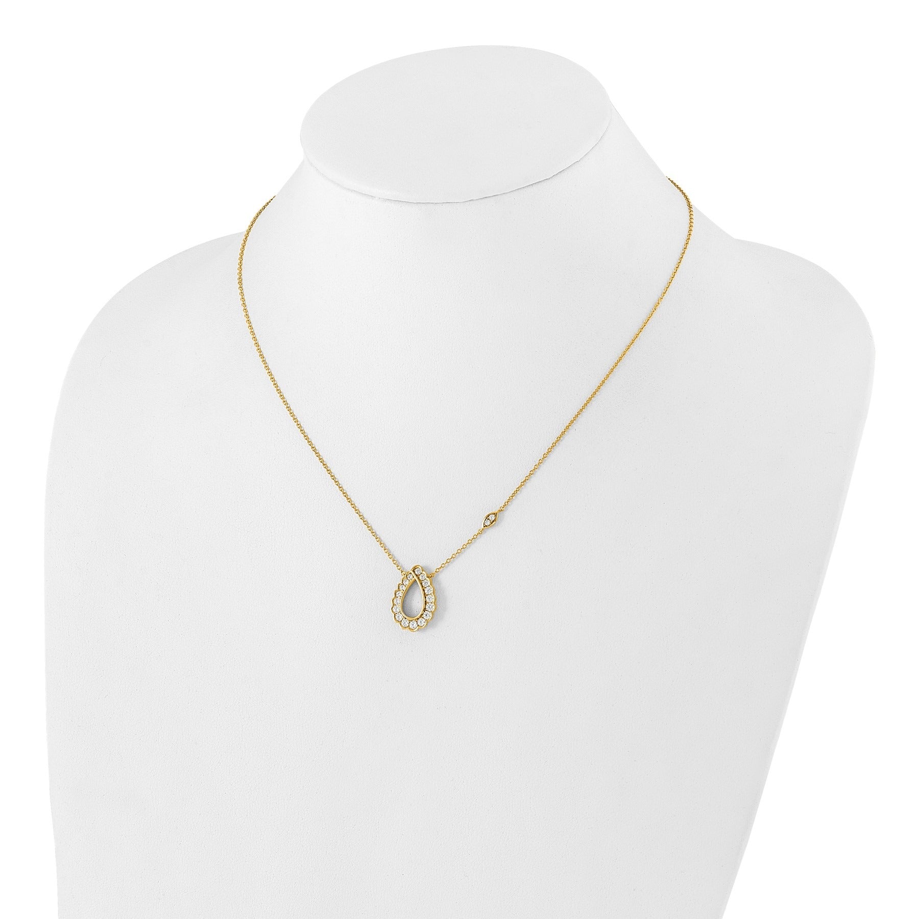 14k 3/4 Carat Lab Grown Diamond Fashion Teardrop Necklace