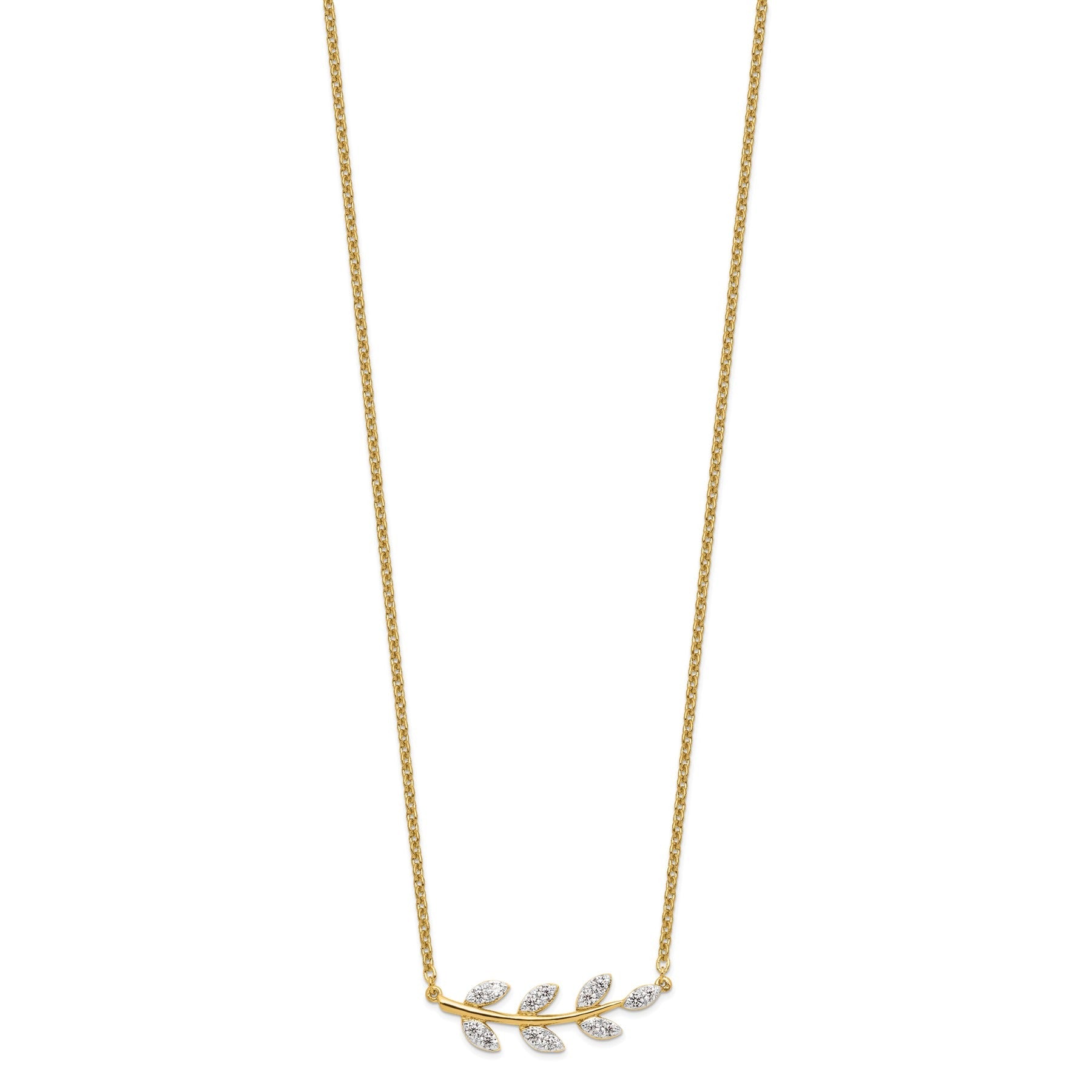 Lab Grown Diamond Leaf Necklace 3/8 ctw