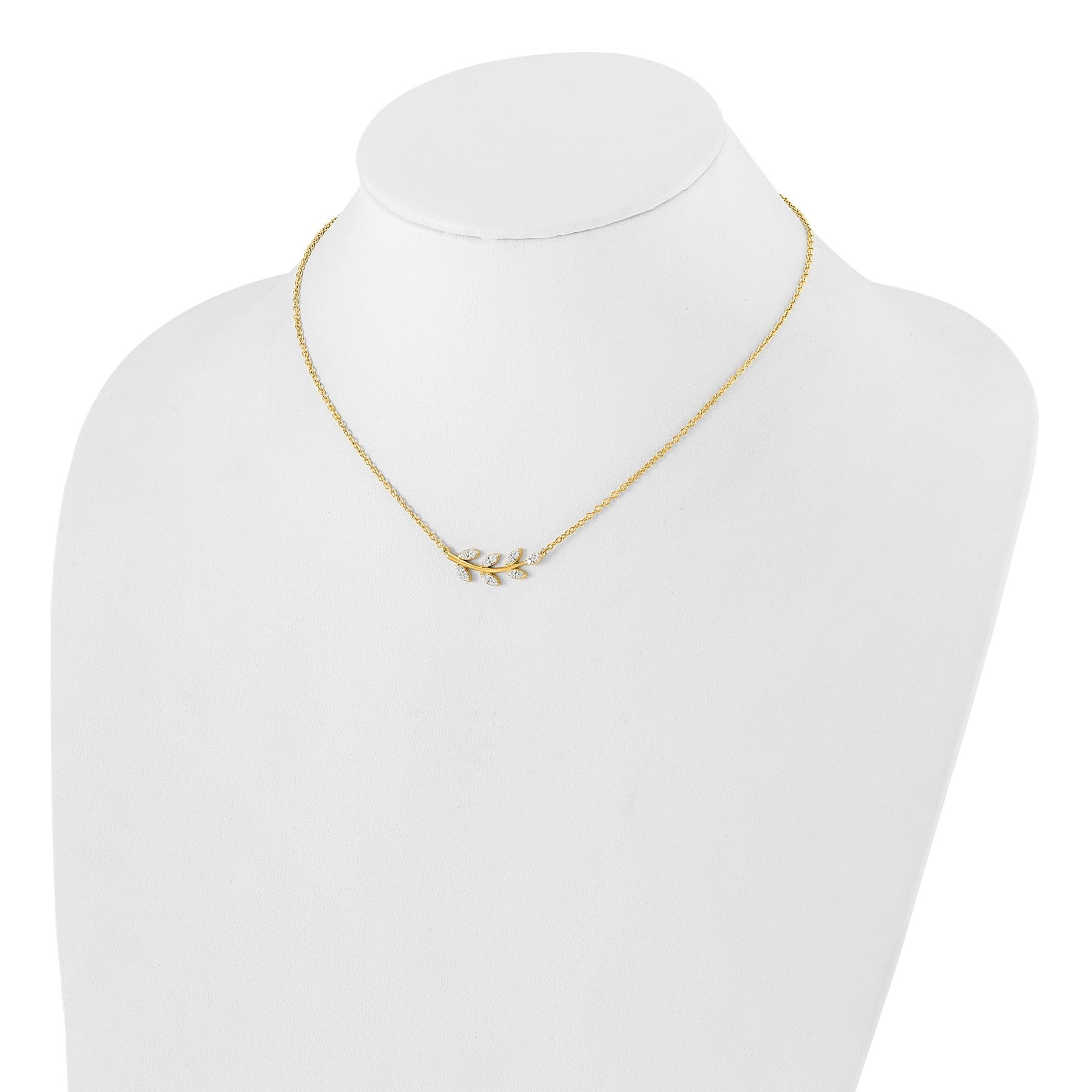 Lab Grown Diamond Leaf Necklace 3/8 ctw