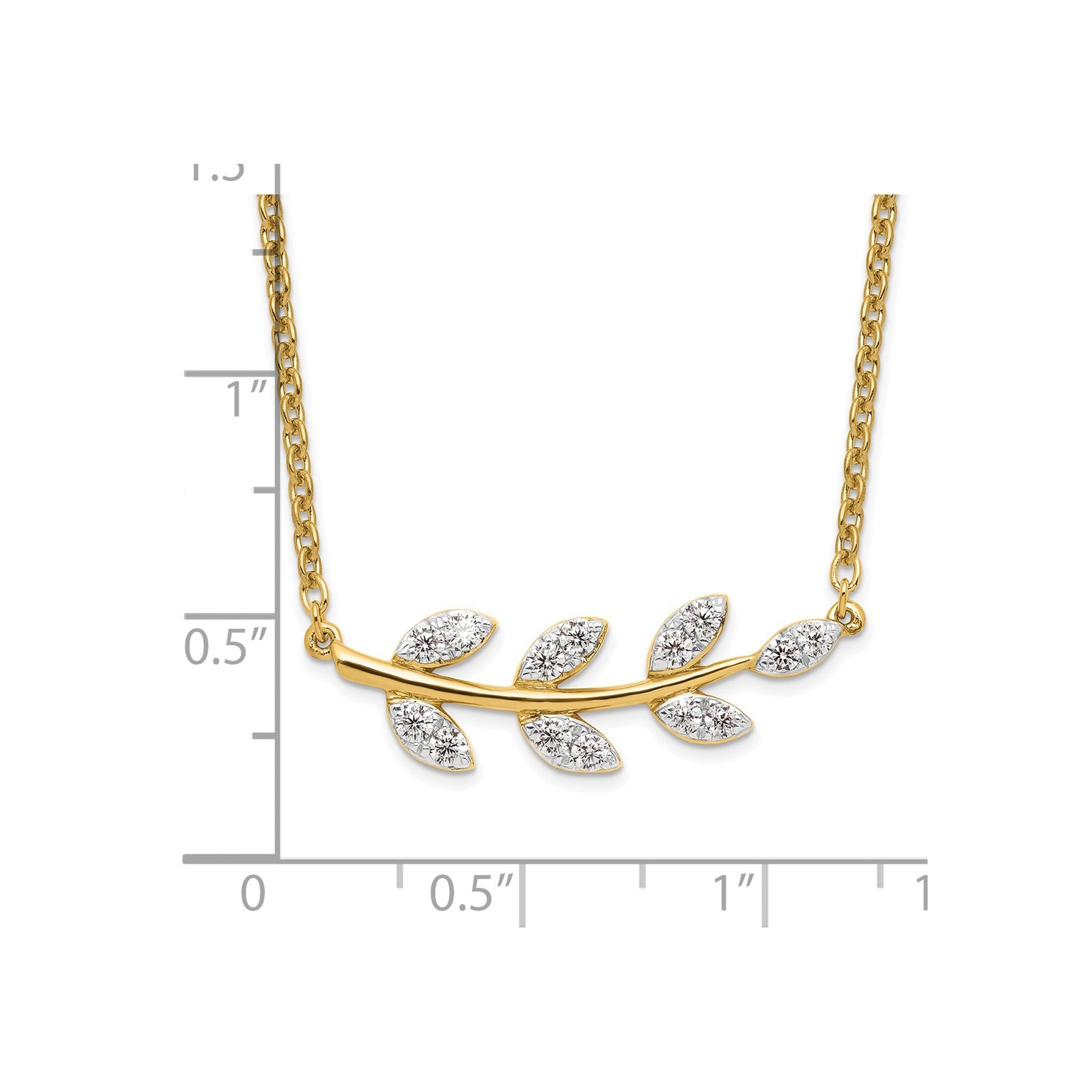 Lab Grown Diamond Leaf Necklace 3/8 ctw
