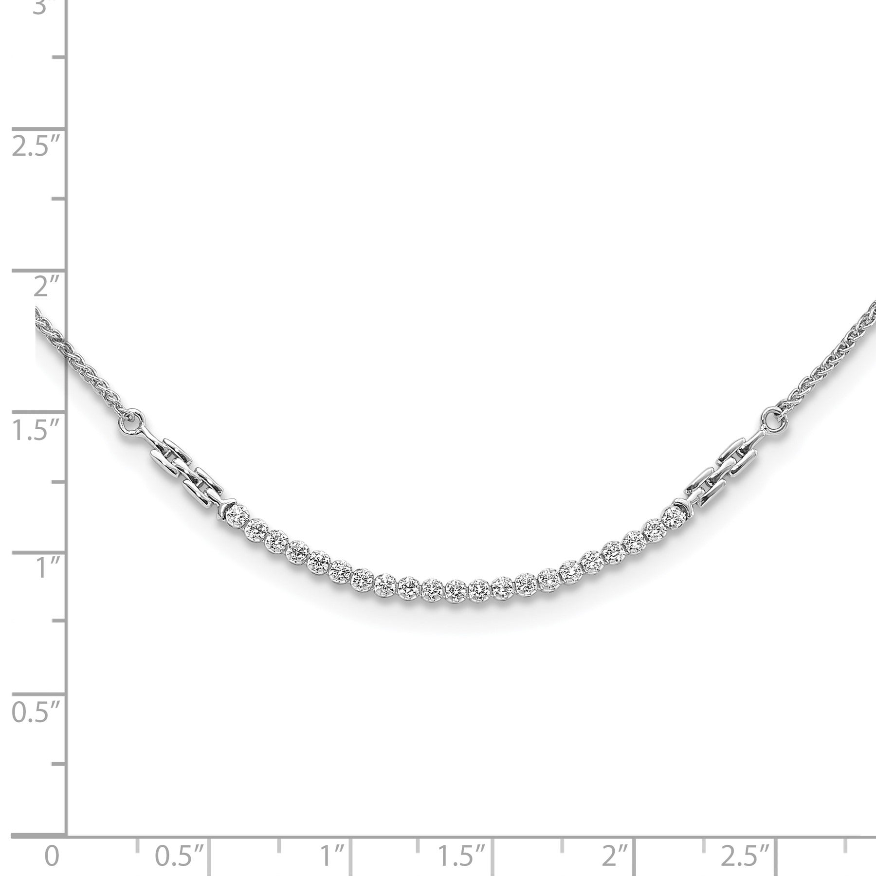 14k White Gold Lab Grown Diamond Adjustable Tennis Bolo Necklace 1/2 ctw.