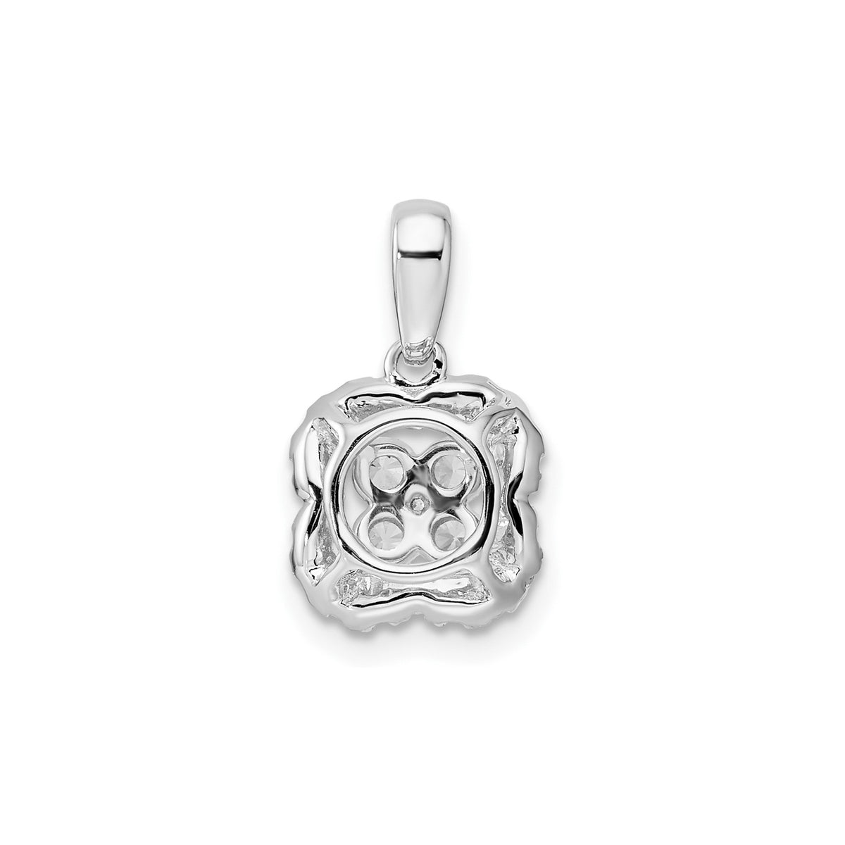 14k White Gold Lab Grown Diamond Square Halo Pendant 3/8 ct
