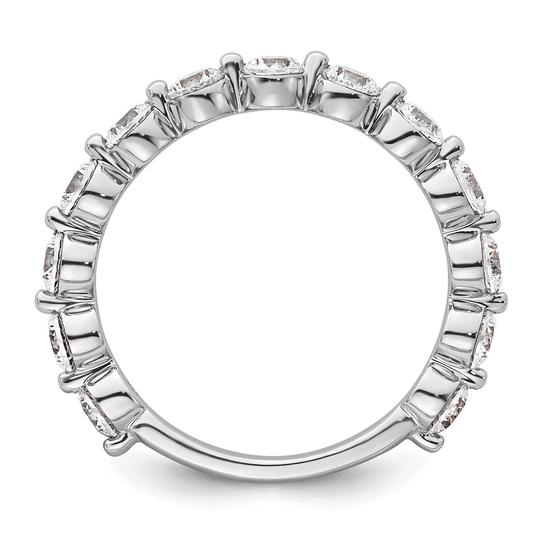14K White Gold Lab Grown Round Diamond Wedding Band Ring