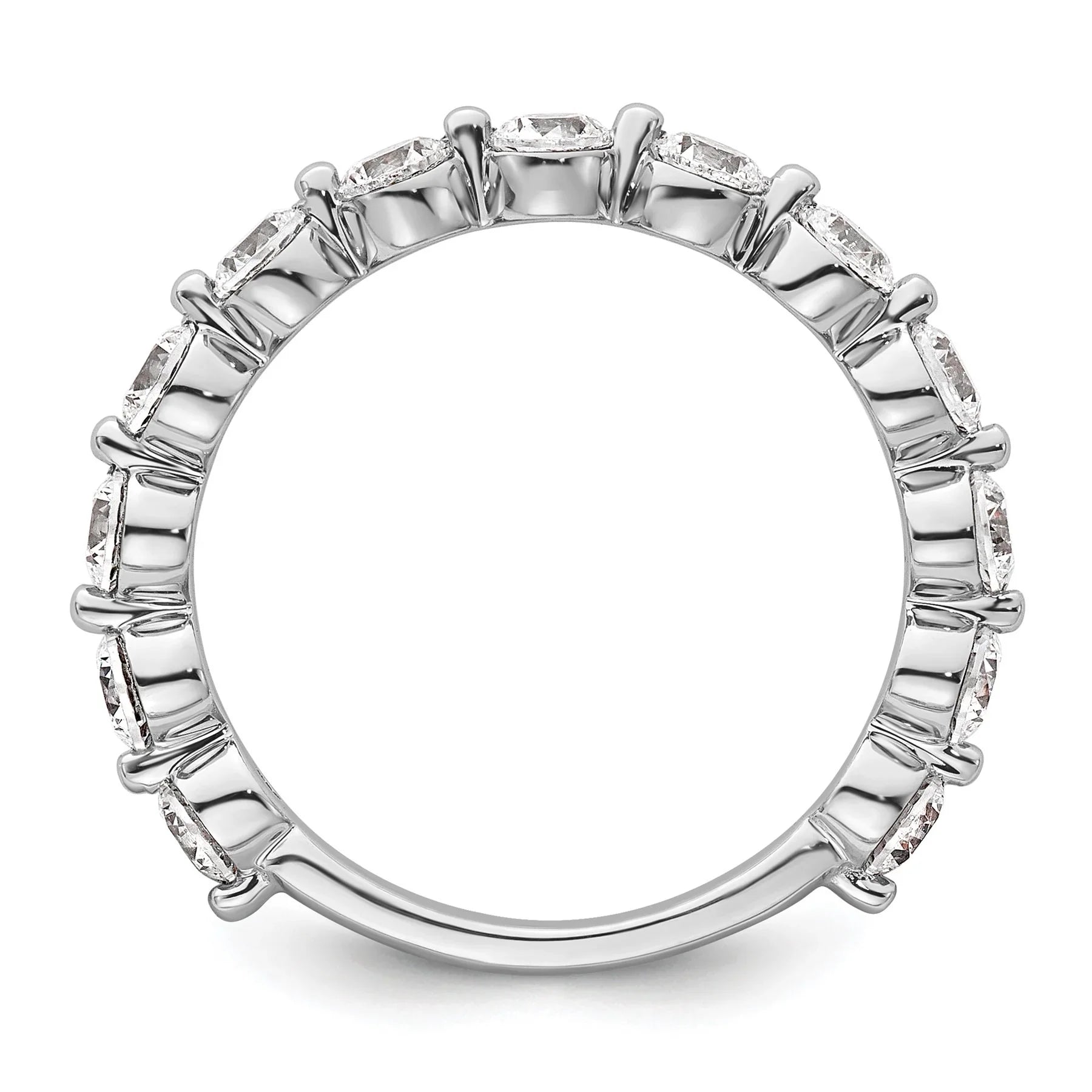 14K White Gold Lab Grown Round Diamond Wedding Ring 1.5 Ct - Fine Diamond