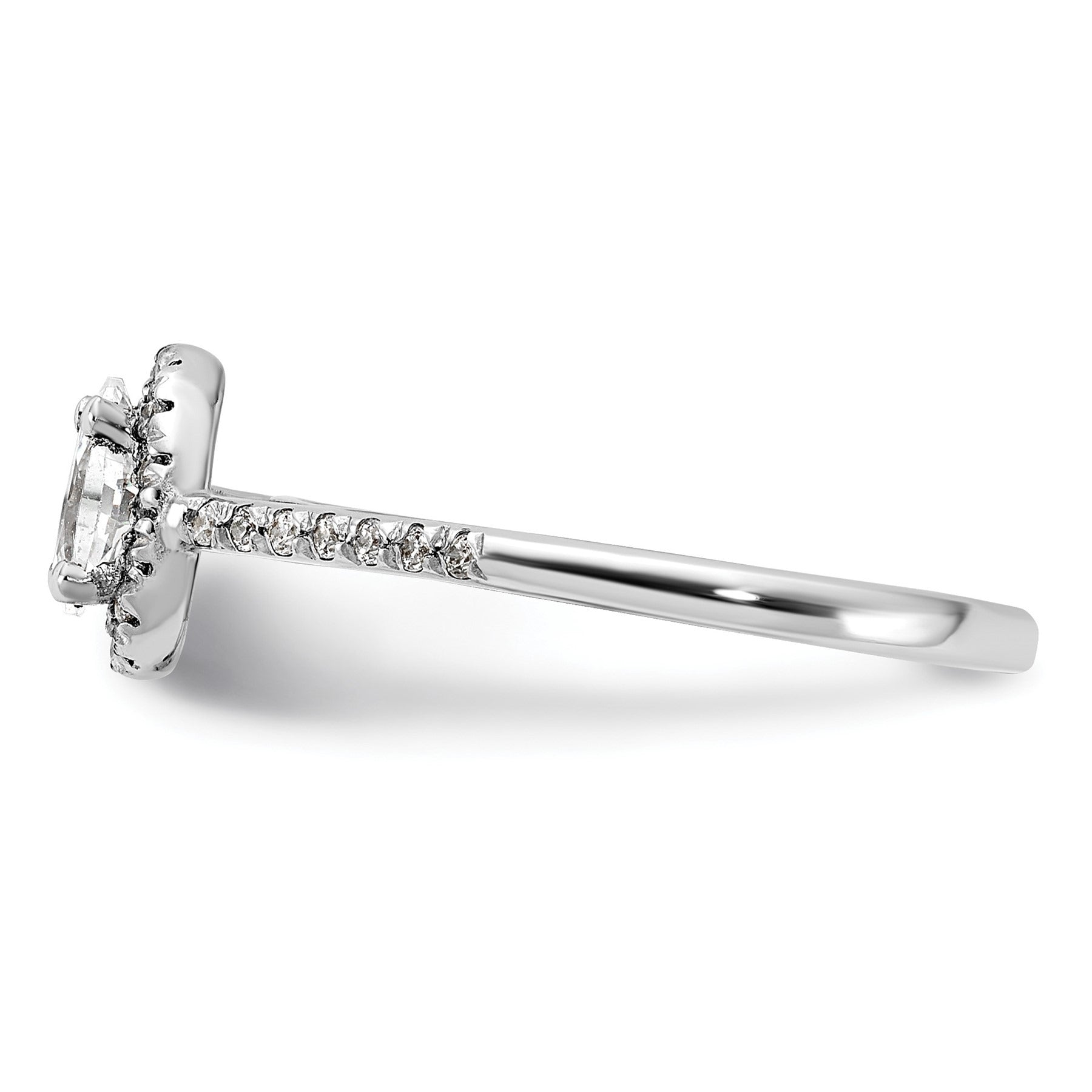 14K White Gold Lab Grown Oval Diamond Halo Engagement Ring 0.75 ct